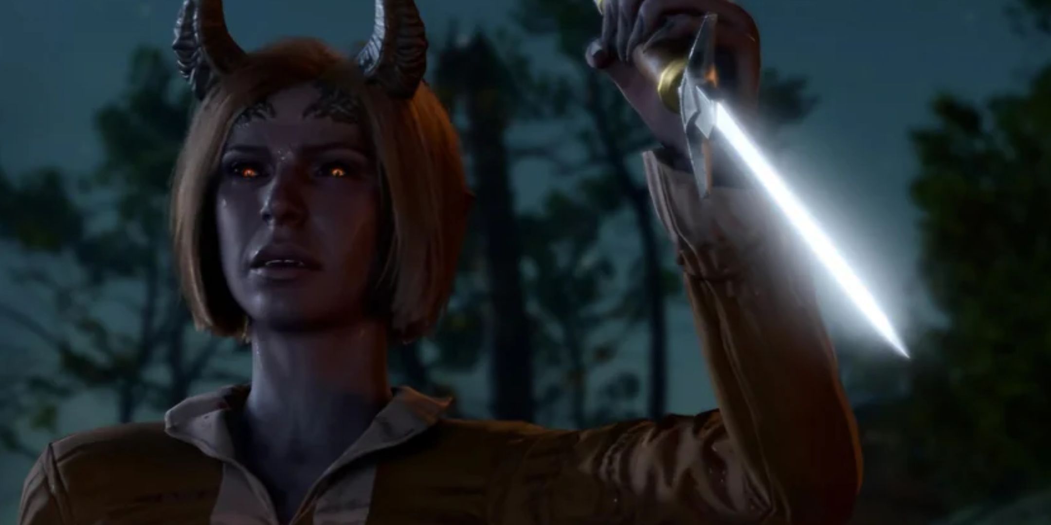 Komira holding a knife in Baldur's Gate 3