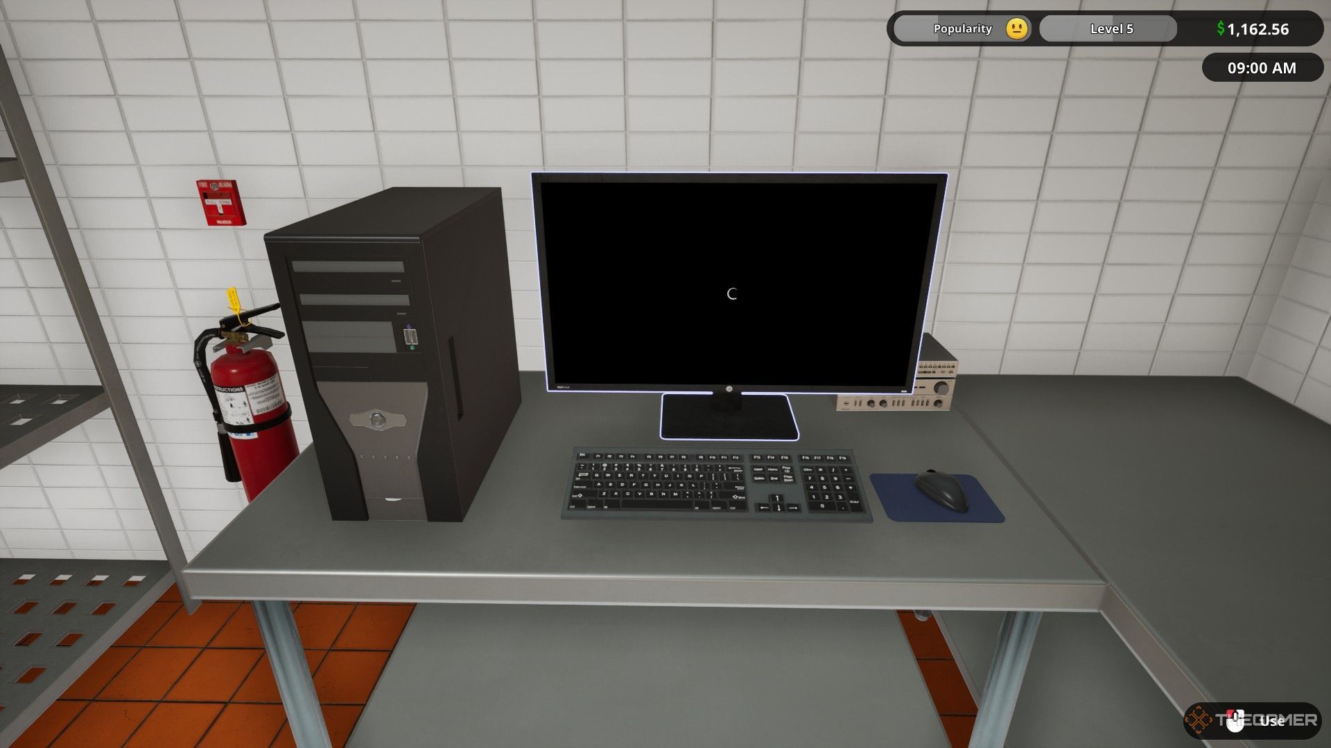 The image shows the PC is booting up in Fast Food Simulator.