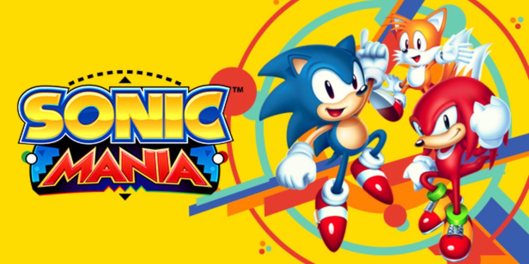 Sonic Mania Plus - Sonic, Tails, and Knuckles Posing On A Yellow Background