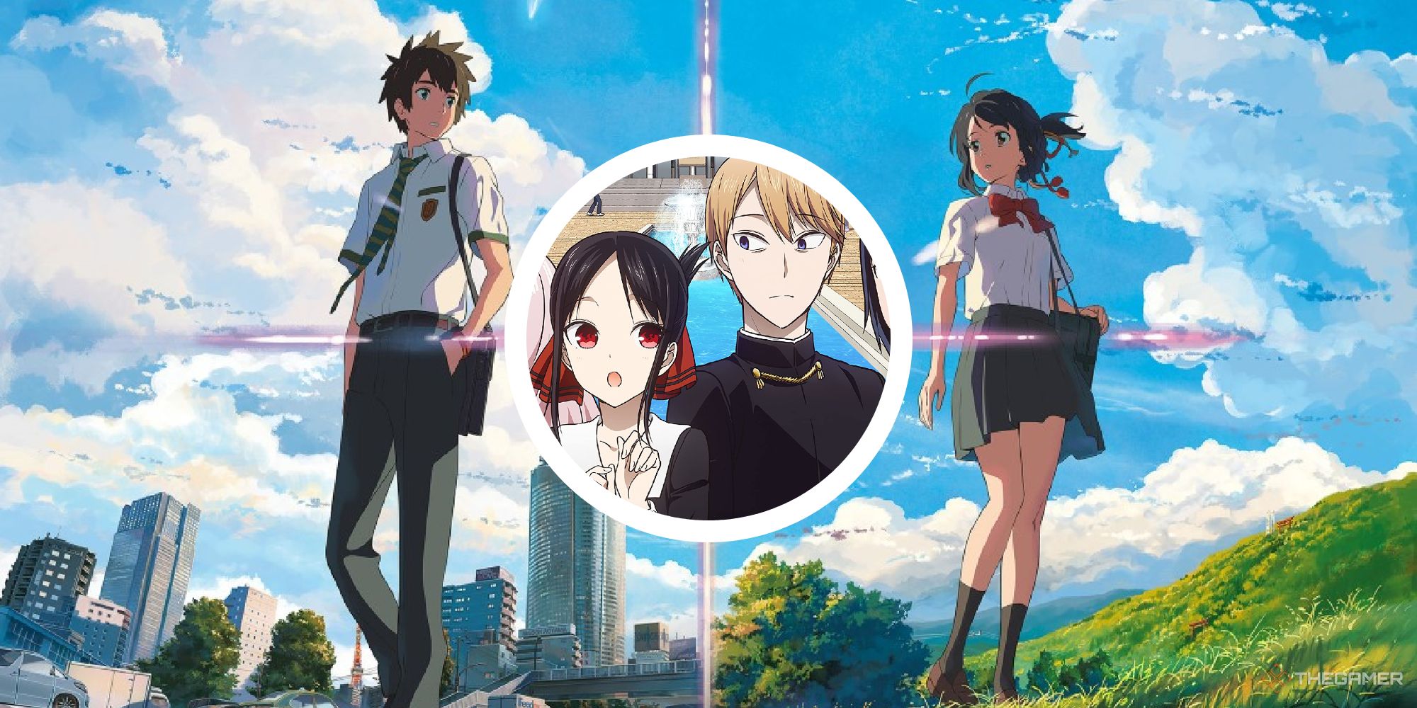 your name promotional image with circle png of kaguya and shirogane