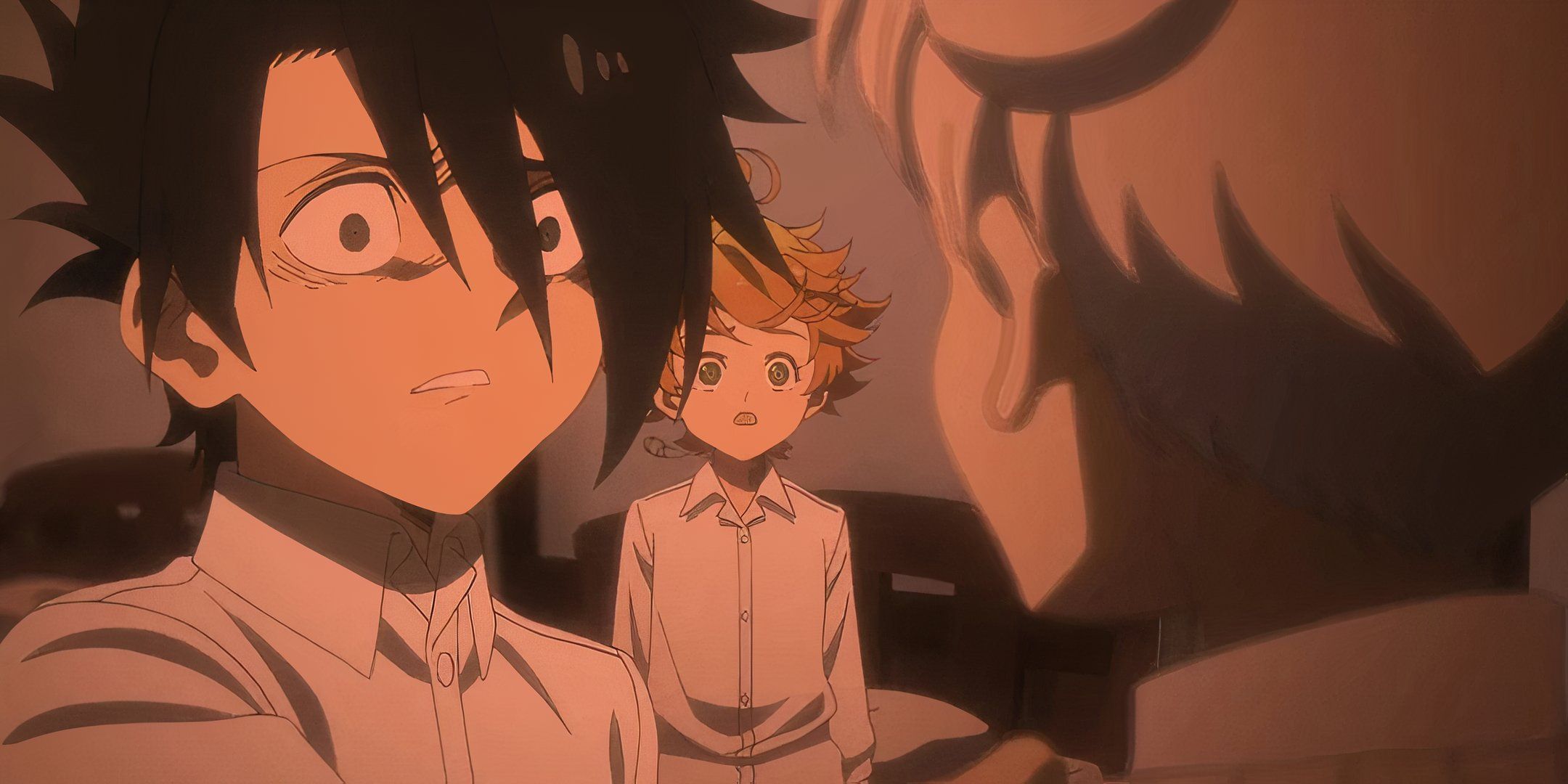 Ray, Normal, and Emma in The Promised Neverland.