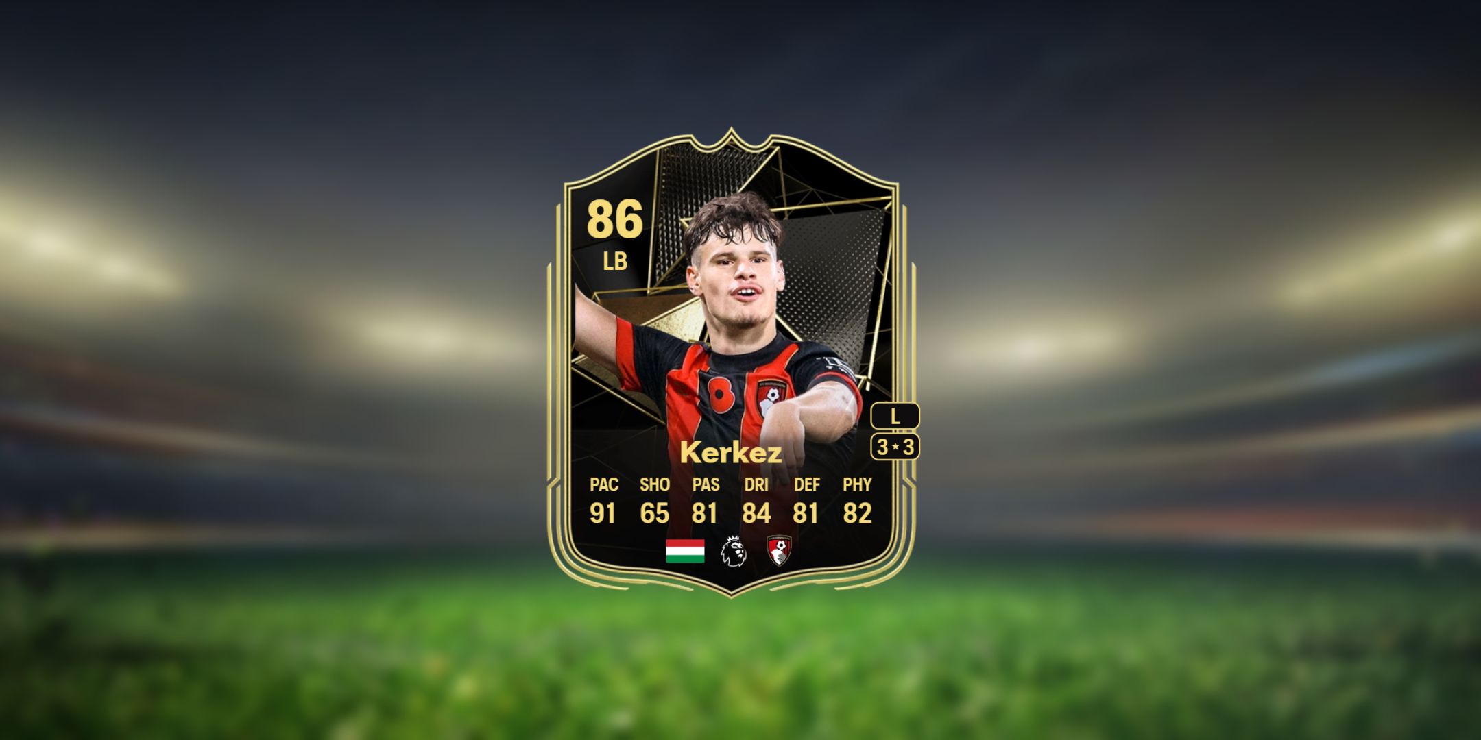 Milos Kerkez's card in EA Sports FC 25.