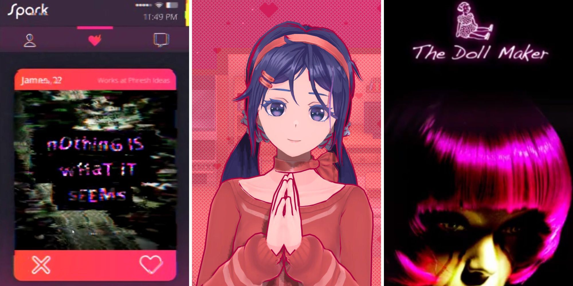 A grid showing the games Simulacra, MiSide, and Welcome to the Game