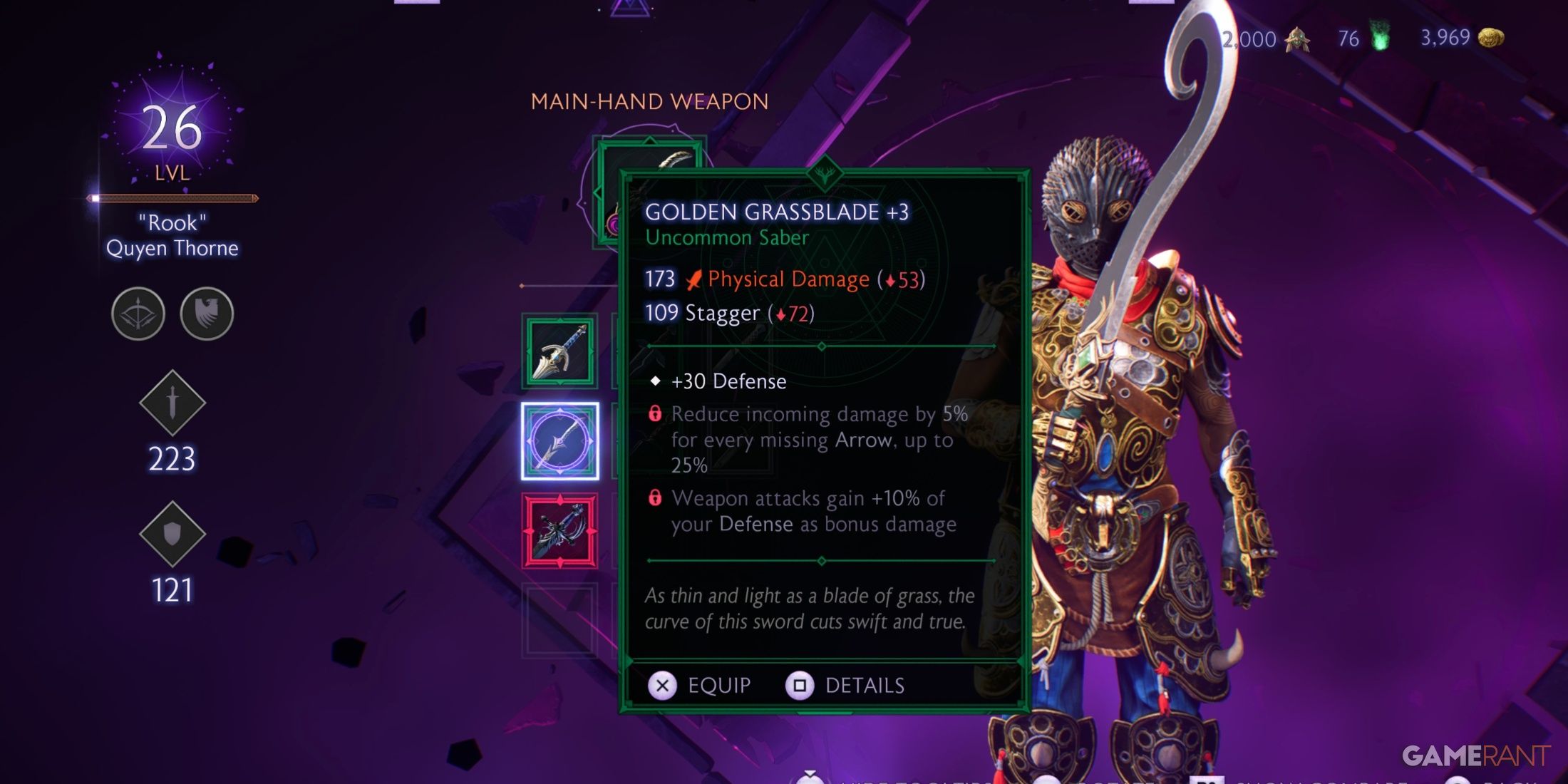 Gold Grassblade in Dragon Age: The Veilguard