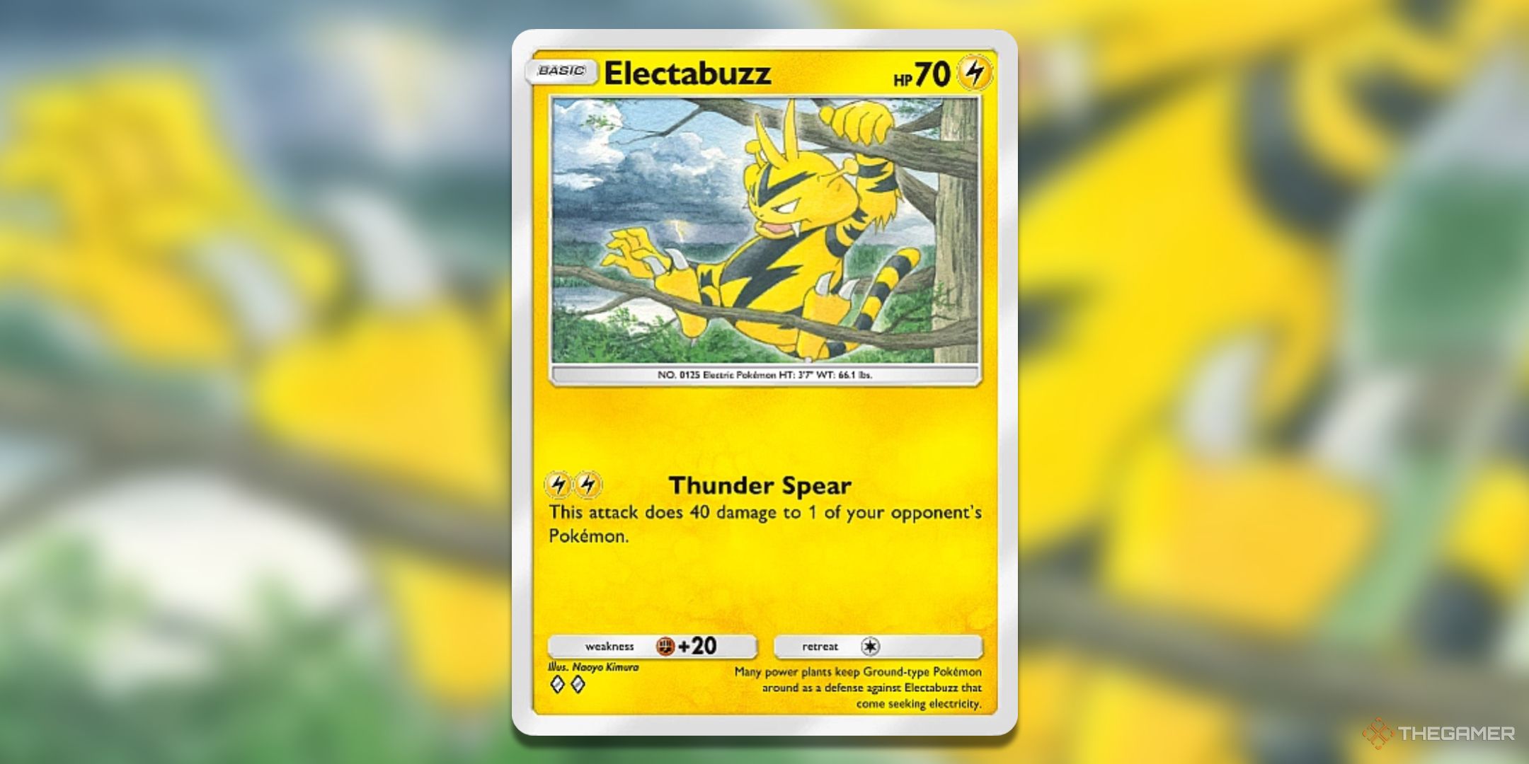 Electabuzz Mythical Island Pokemon TCG Pocket Card Art.