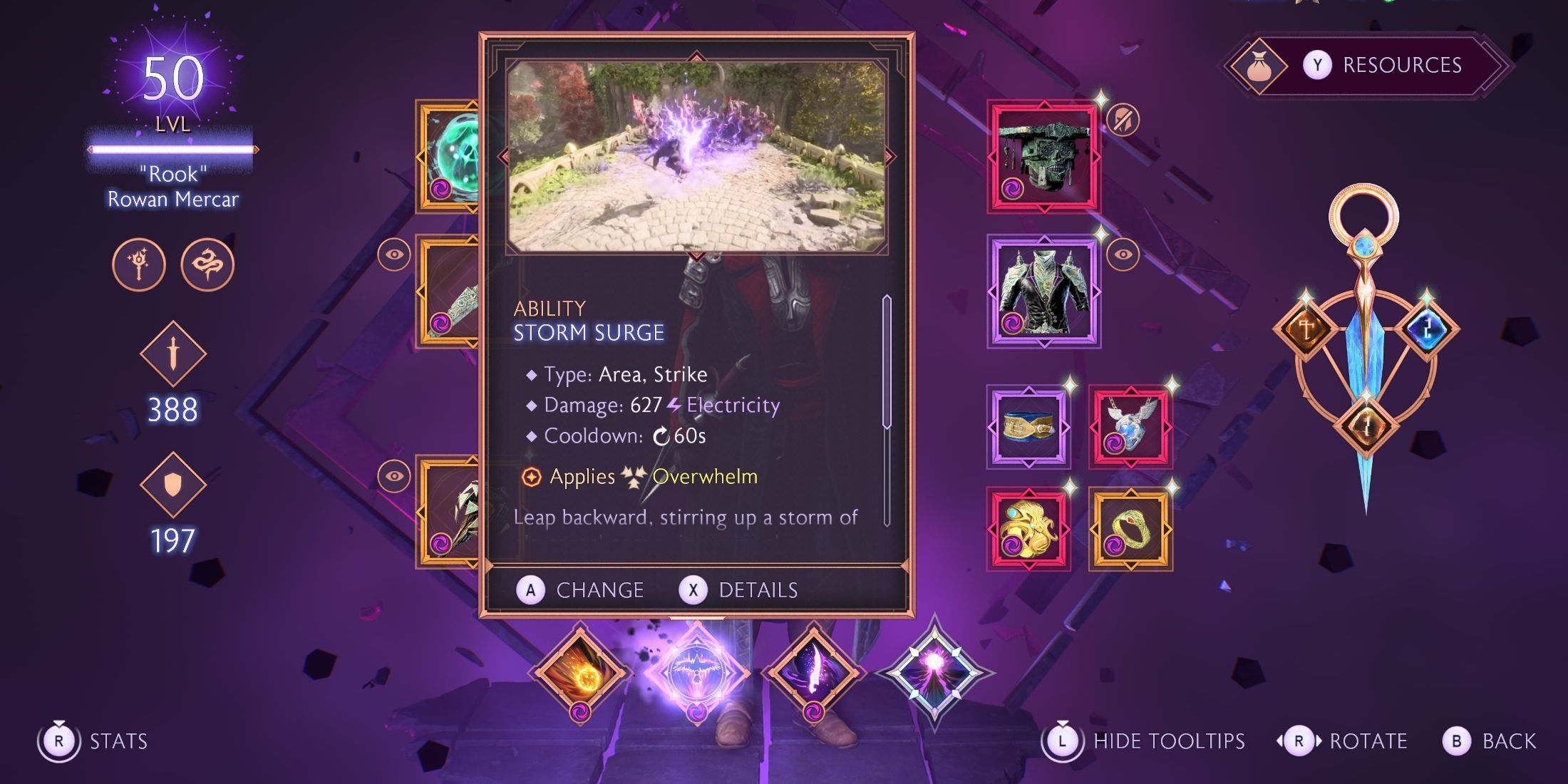 An image of the Storm Surge skill in the character menu on Dragon Age: The Veilguard 