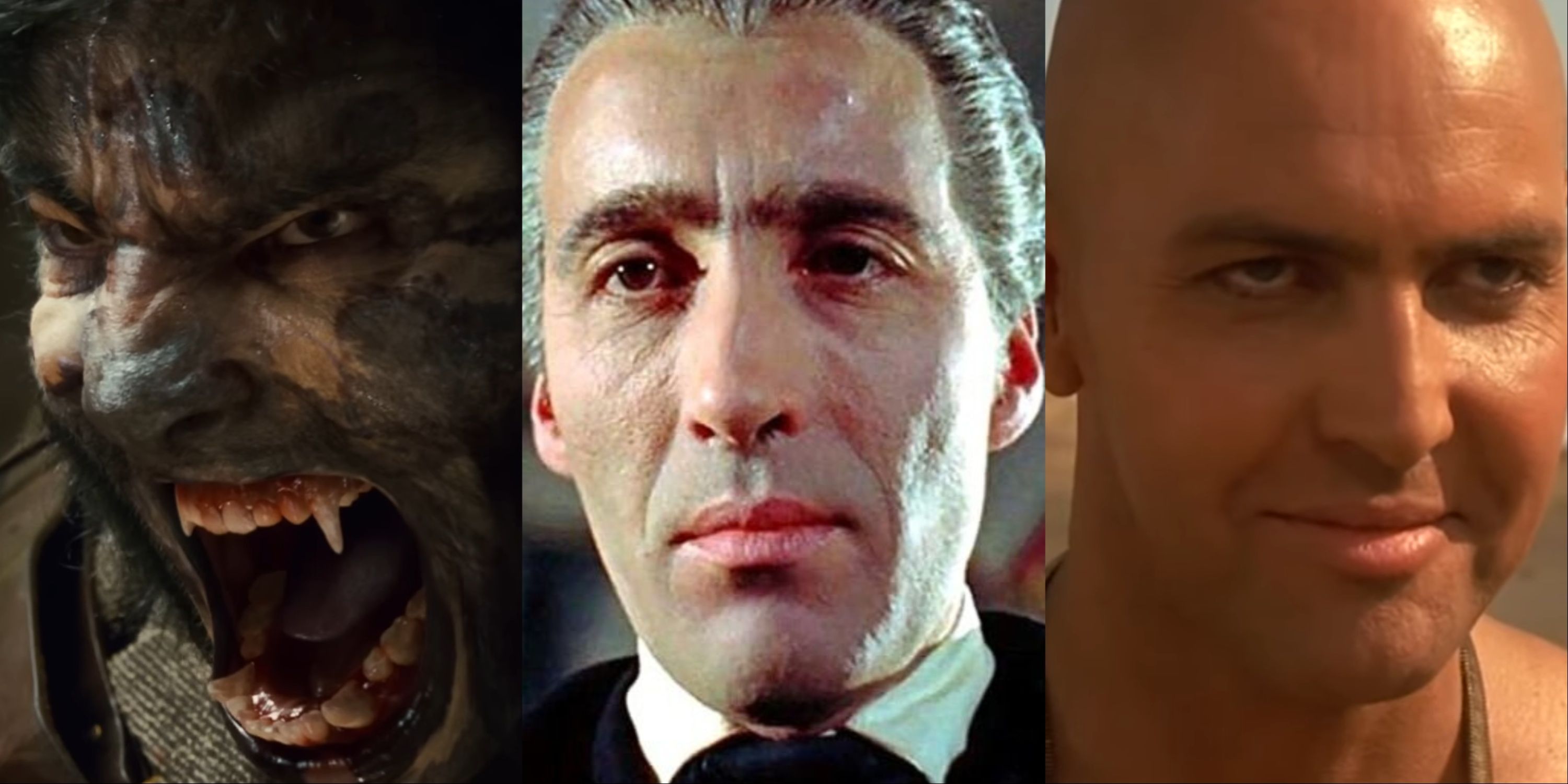 Split image of The Wolfman, Horror Of Dracula, and The Mummy (1999)