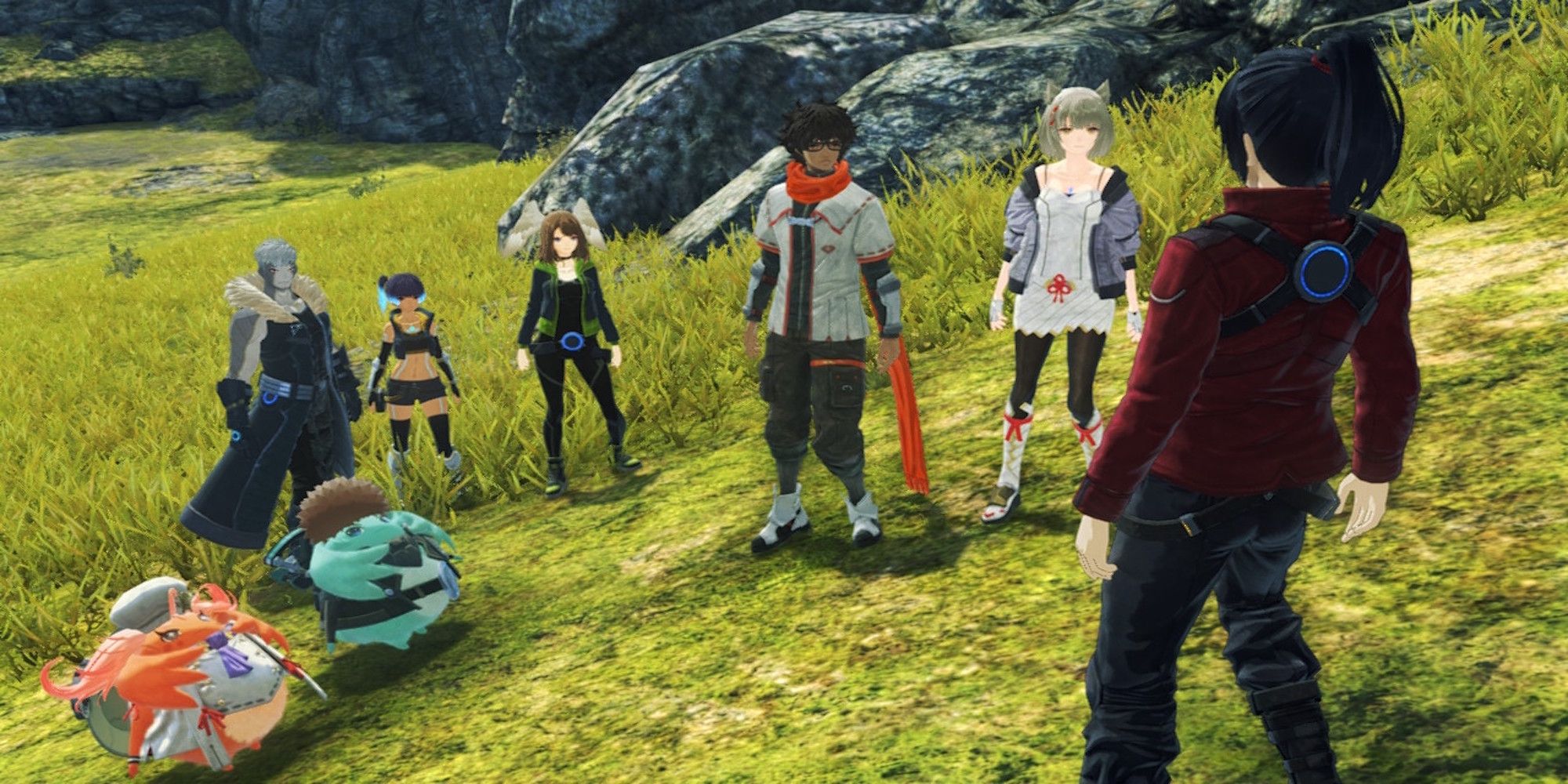 A cutscene featuring characters in Xenoblade Chronicles 3