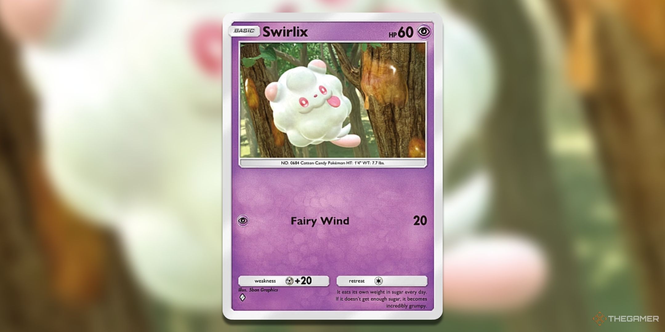 Swirlix Mythical Island Pokemon TCG Pocket Card Art.