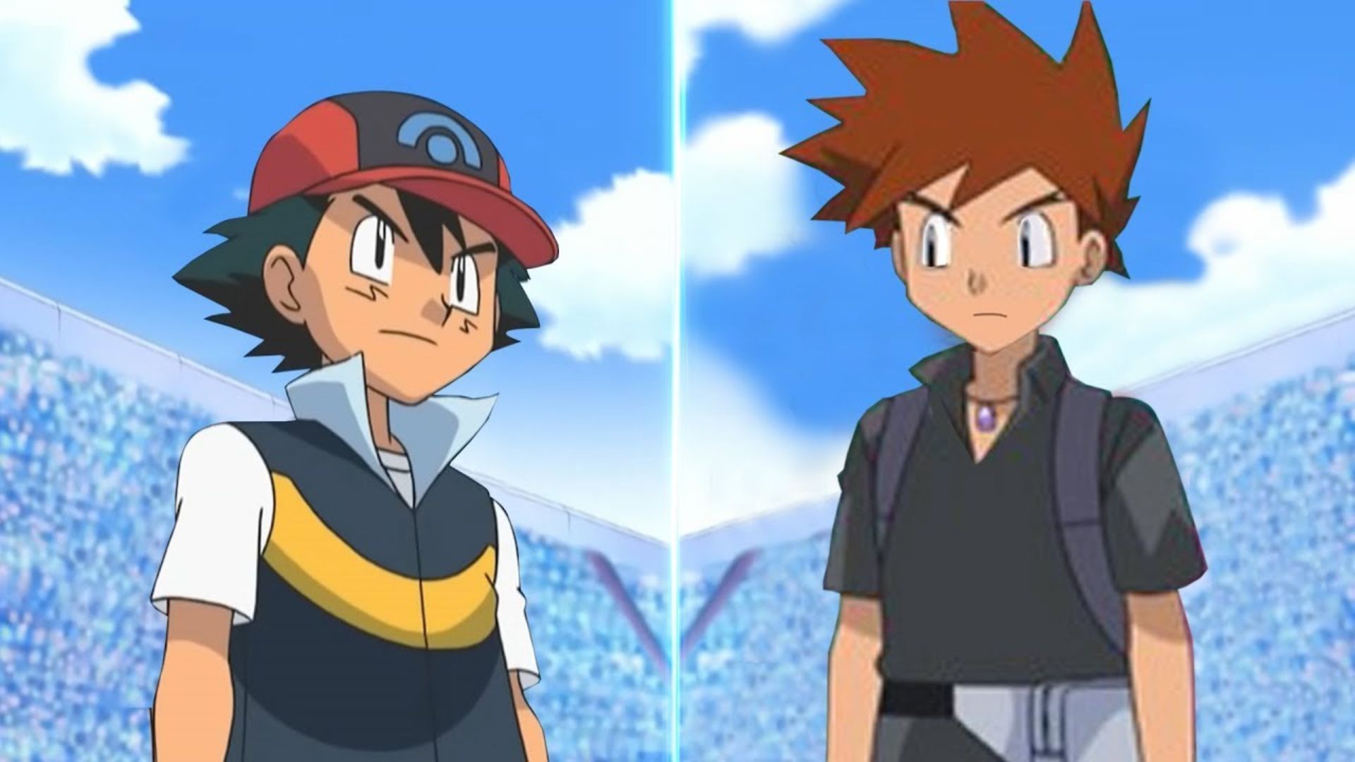 Ash and Gary in Pokemon.