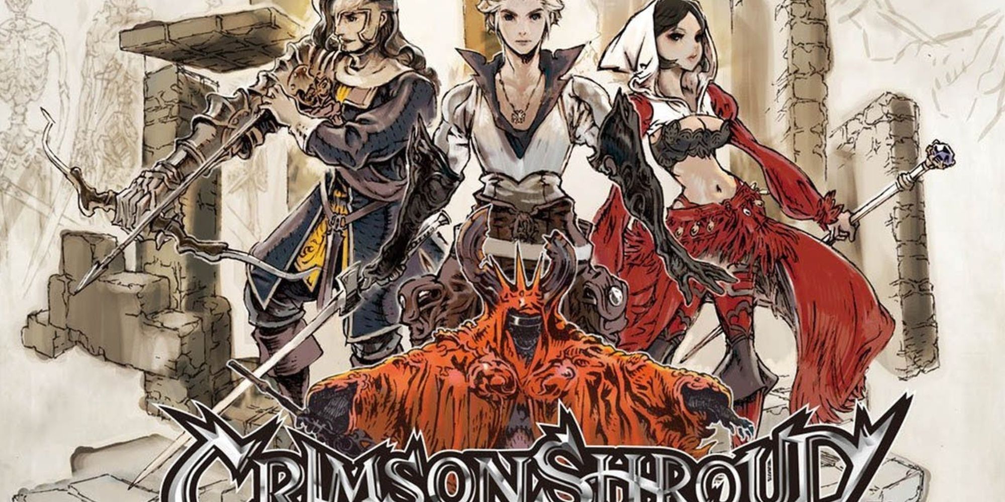 Promo art featuring characters in Crimson Shroud