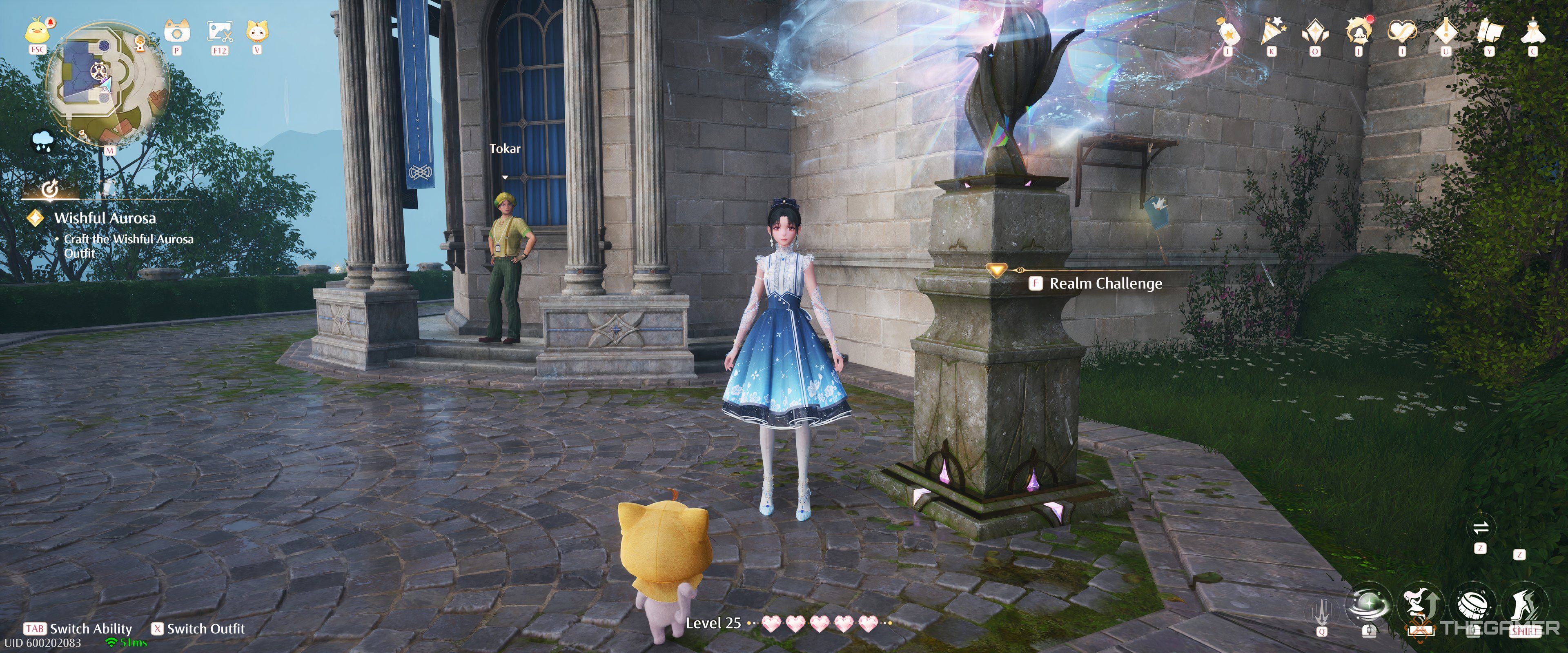 Standing next to a Warp Spire in Florawish in Infinity Nikki.