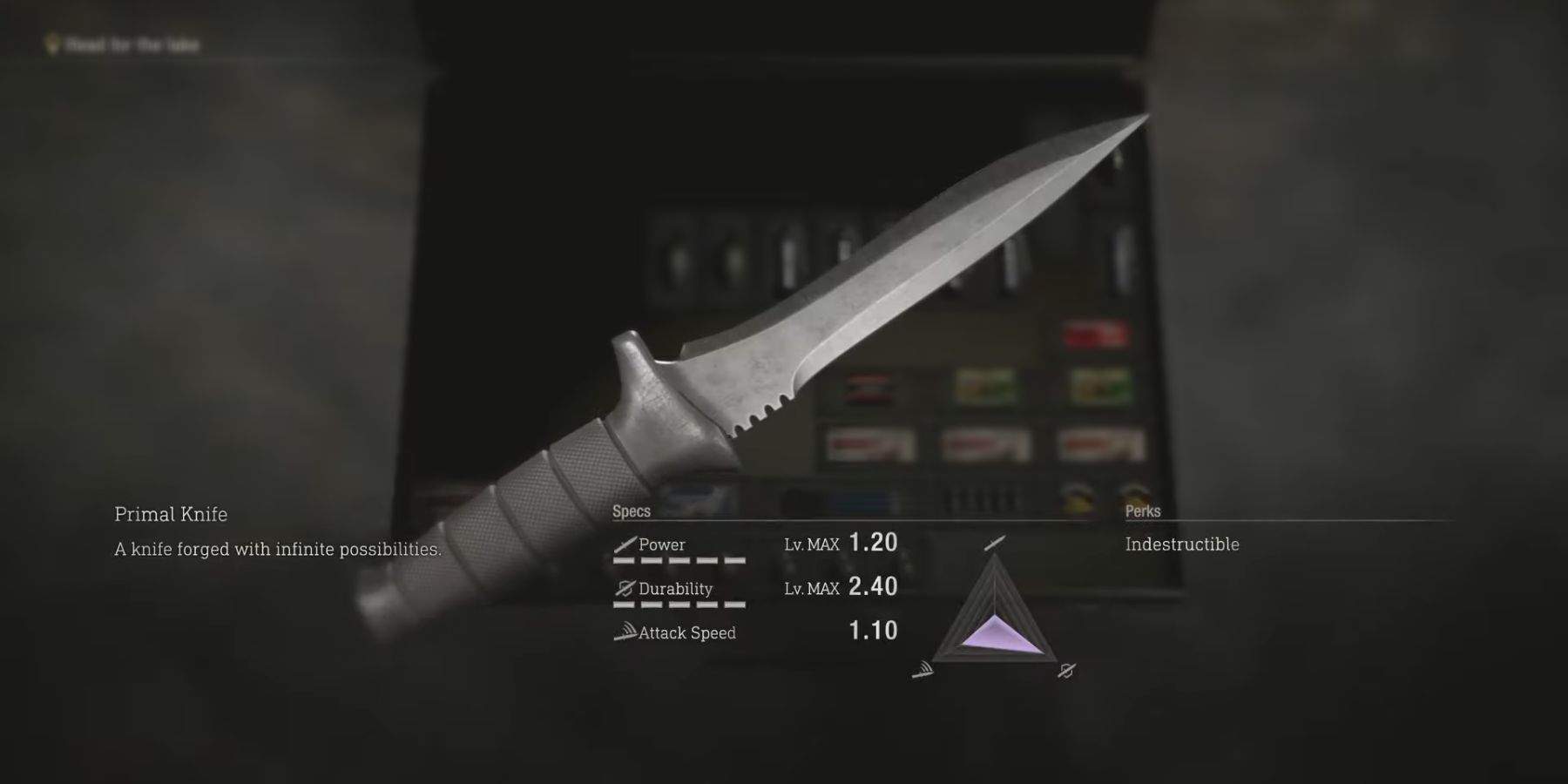 image showing the primal knife in the resident evil 4 remake.