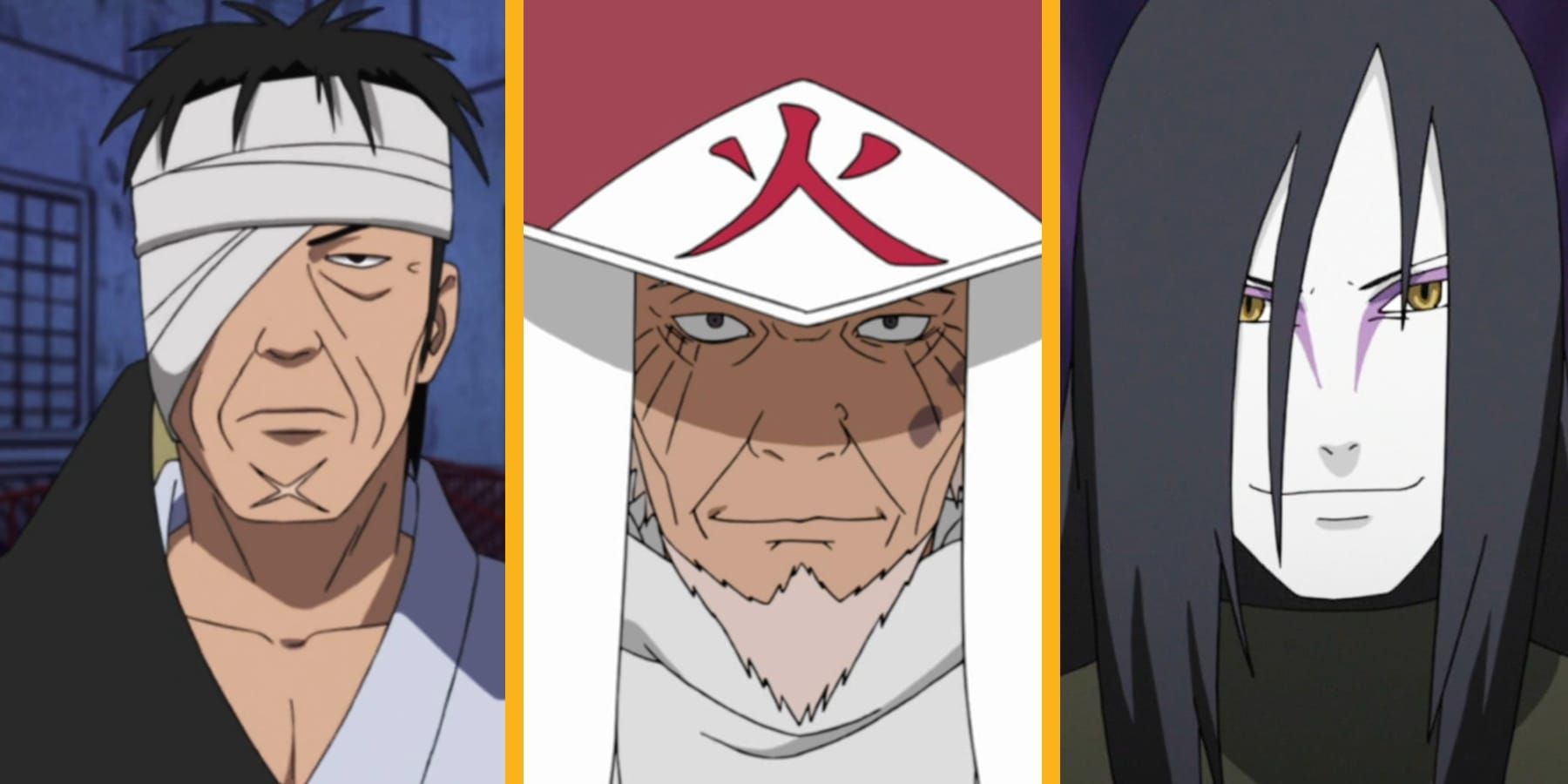 Naruto Third Hokage Hiruzen Danzo Orochimaru