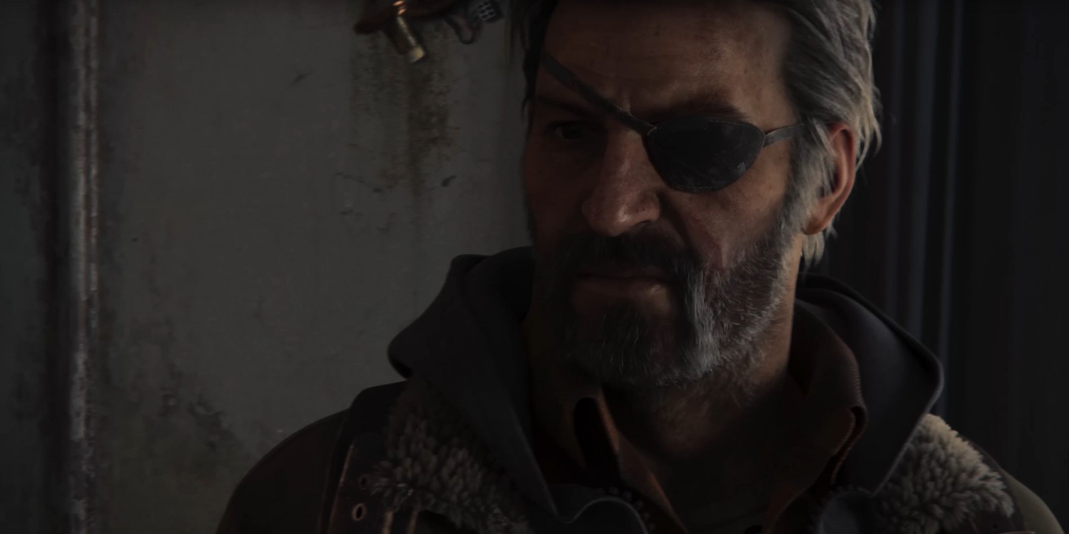 A close up of a man with an eyepatch in Black Ops 6