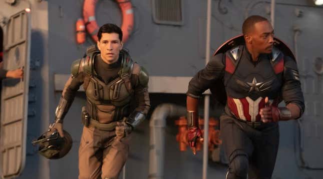 Joaquin Torres (left) and Sam Wilson (right) preparing for battle