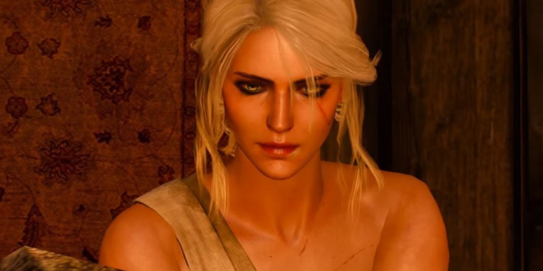 Ciri In a Sauna in The Witcher 3.