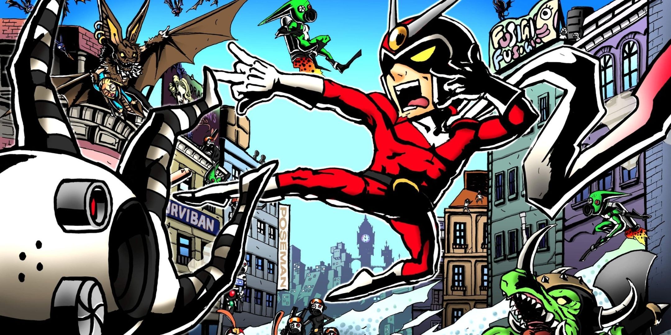 The cover art for Capcom's Viewtiful Joe.