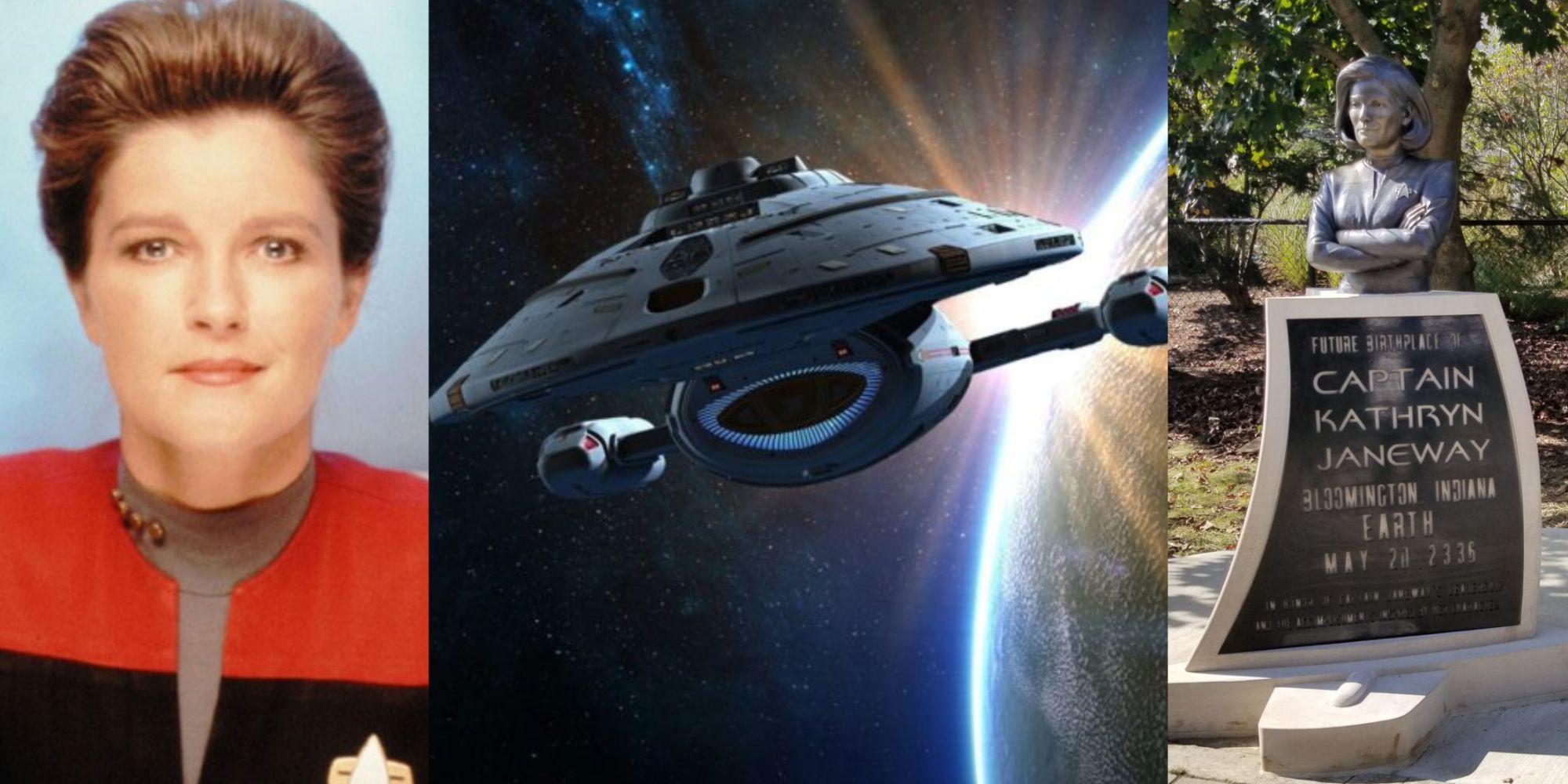 split image janeway star trek voyager Bloomington monement unknown facts 