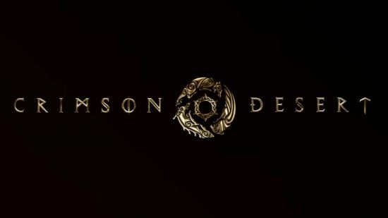 The Crimson Desert logo in gold on black.