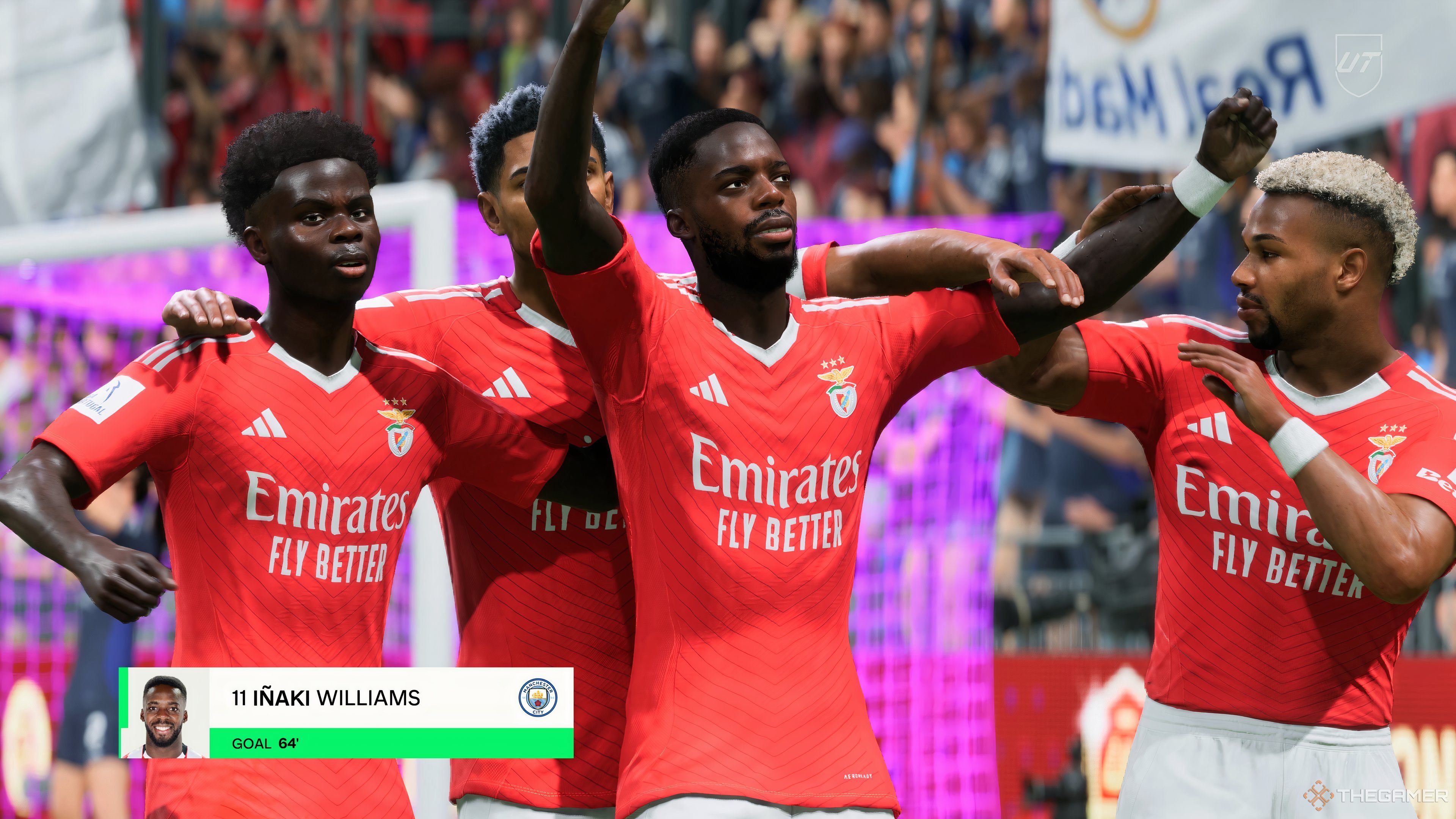 A screenshot of players celebrating in the game. 