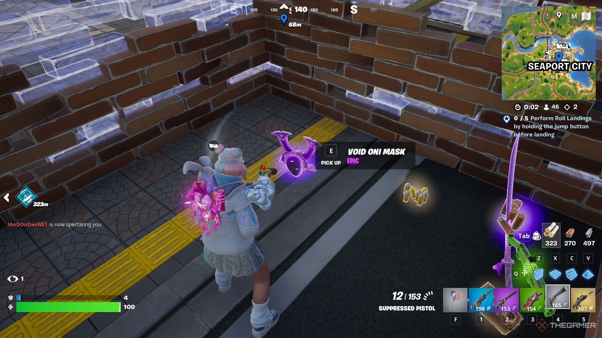 A photo of an void oni mask in Fortnite.