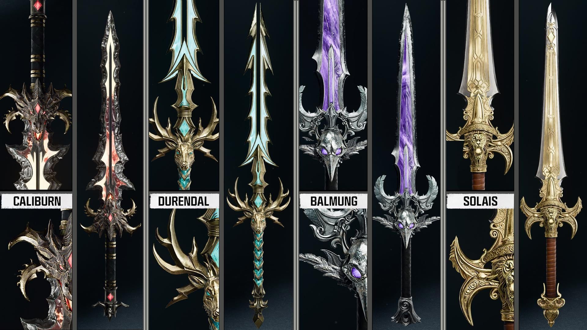 A picture of all the Elemental Swords - bo6