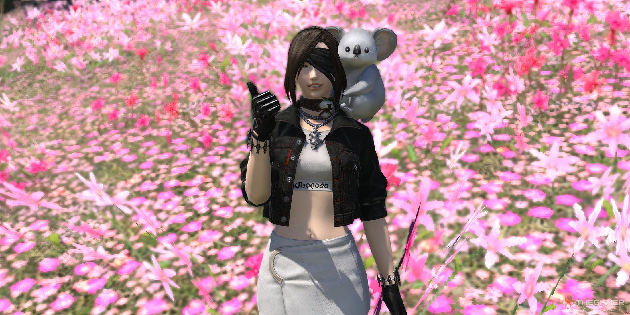 A player with the koala joey minion in Final Fantasy 14.