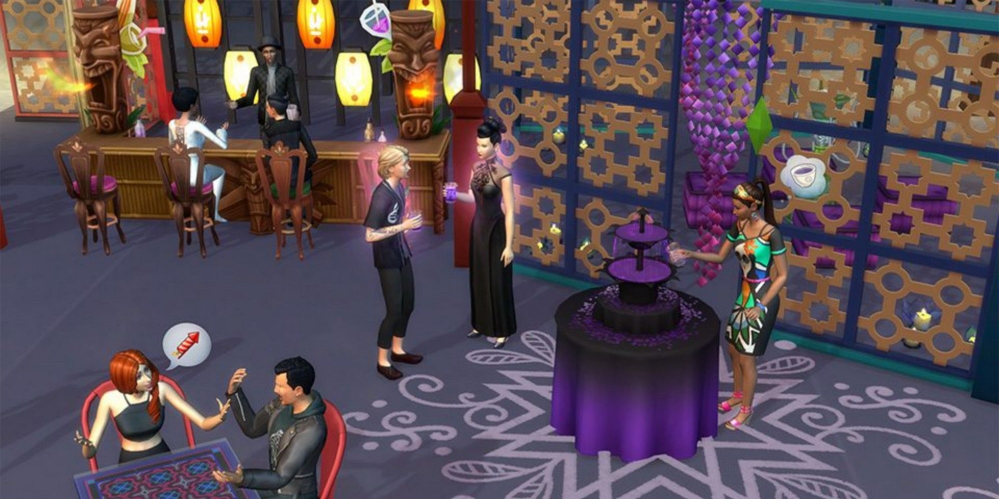 Sims 4 City Living Humor And Hijinks Festival Socials Drinking Tea