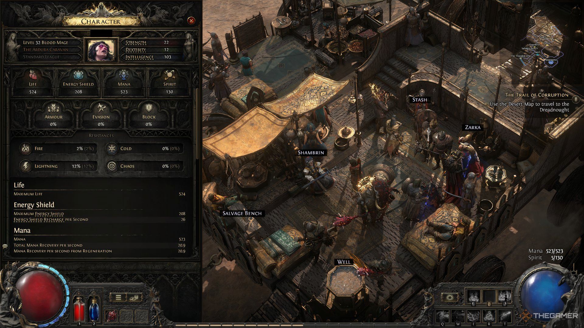 Witch display screen in Path of Exile 2.