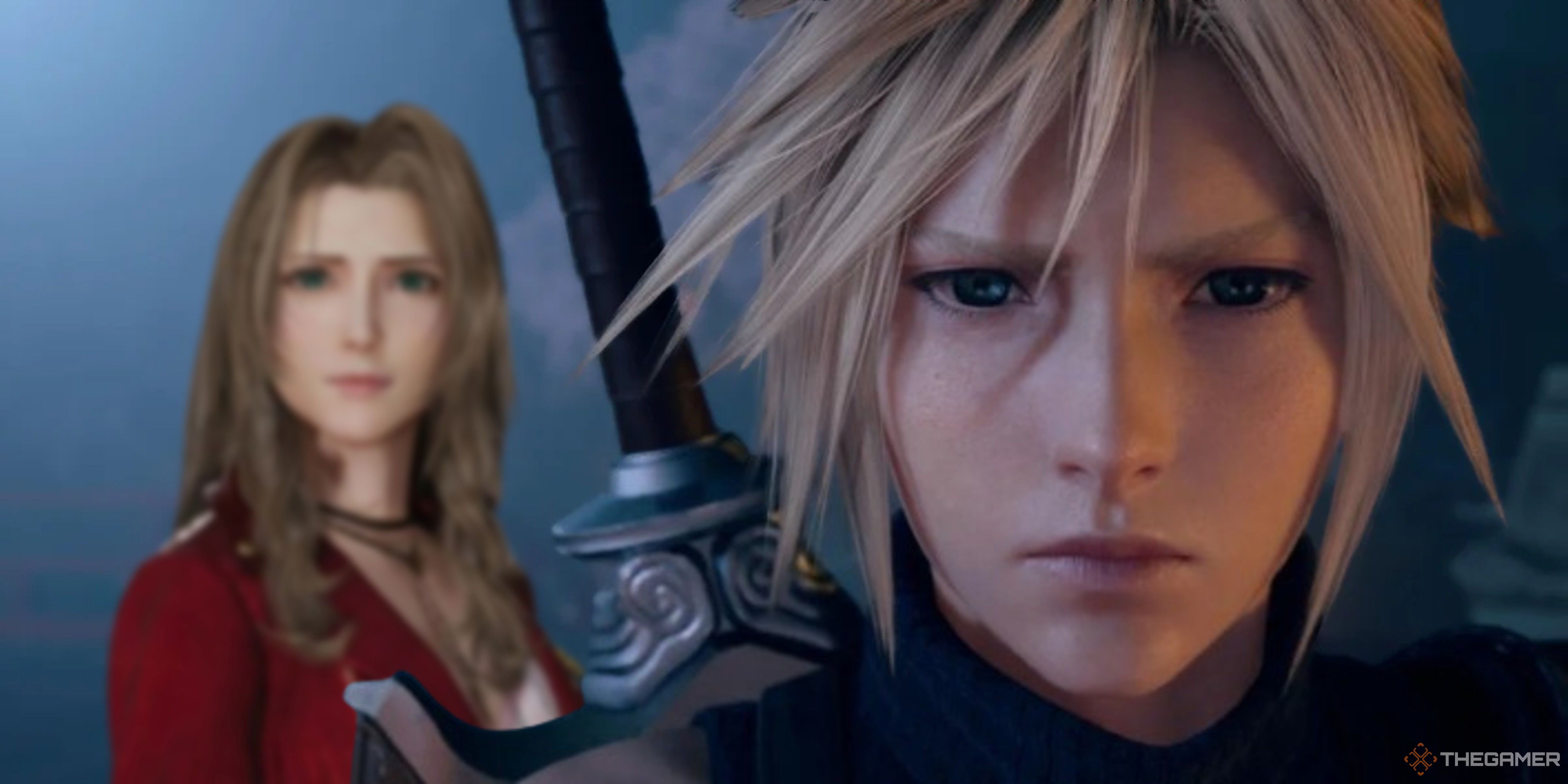 aerith standing behind cloud in final fantasy 7 rebirth.