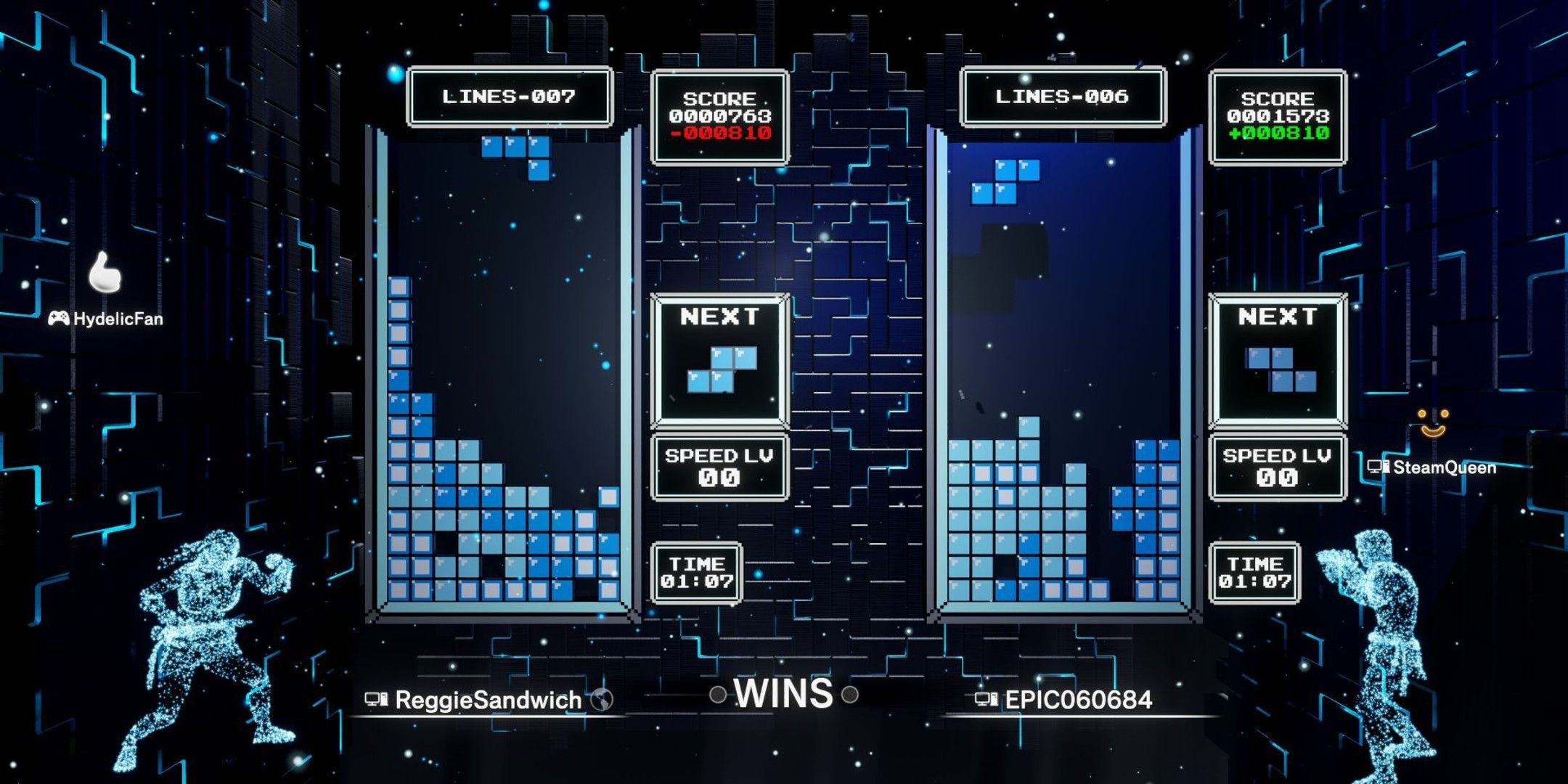 Tetris Effect gameplay.