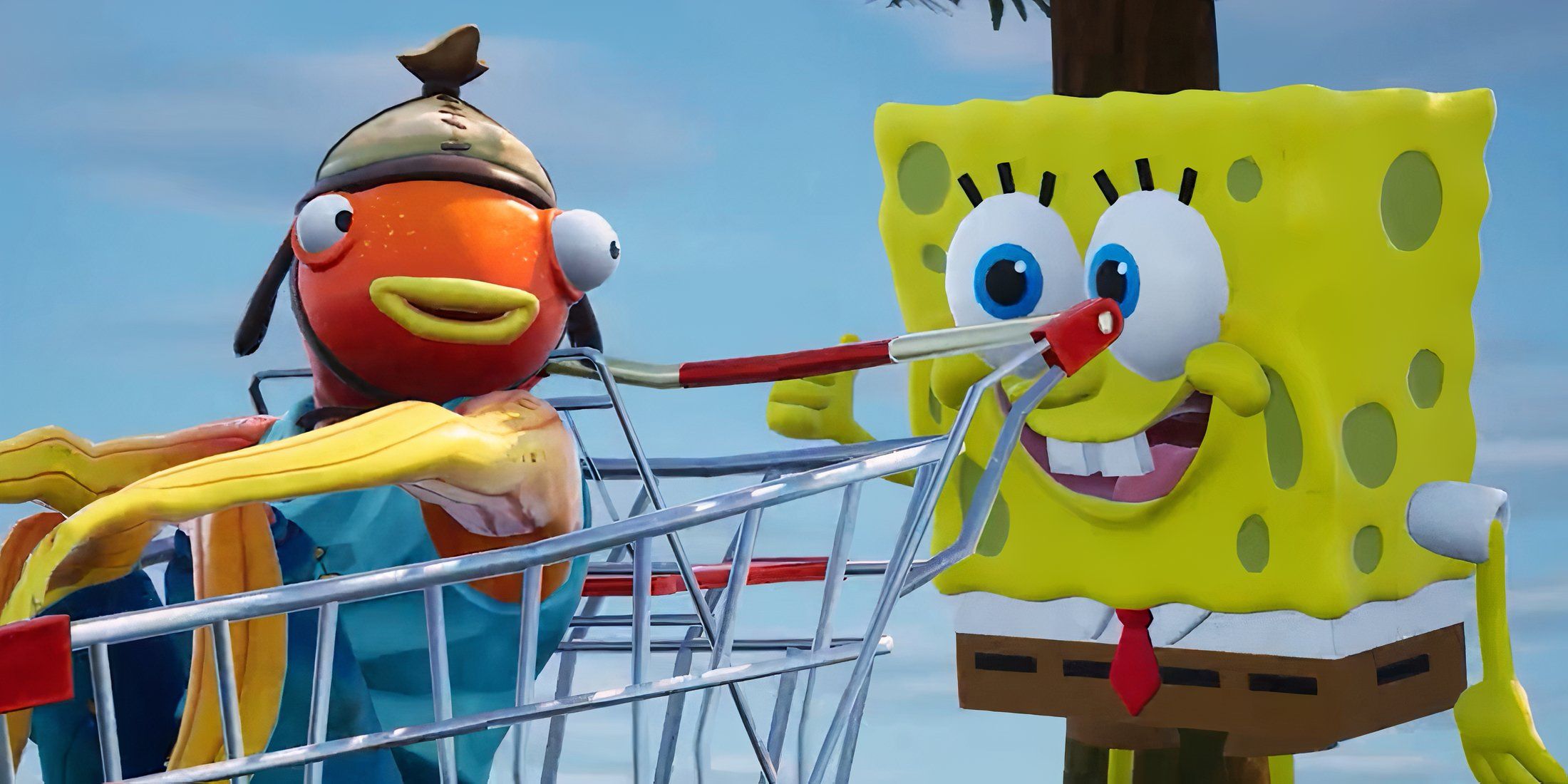 spongebob pushes fishstick