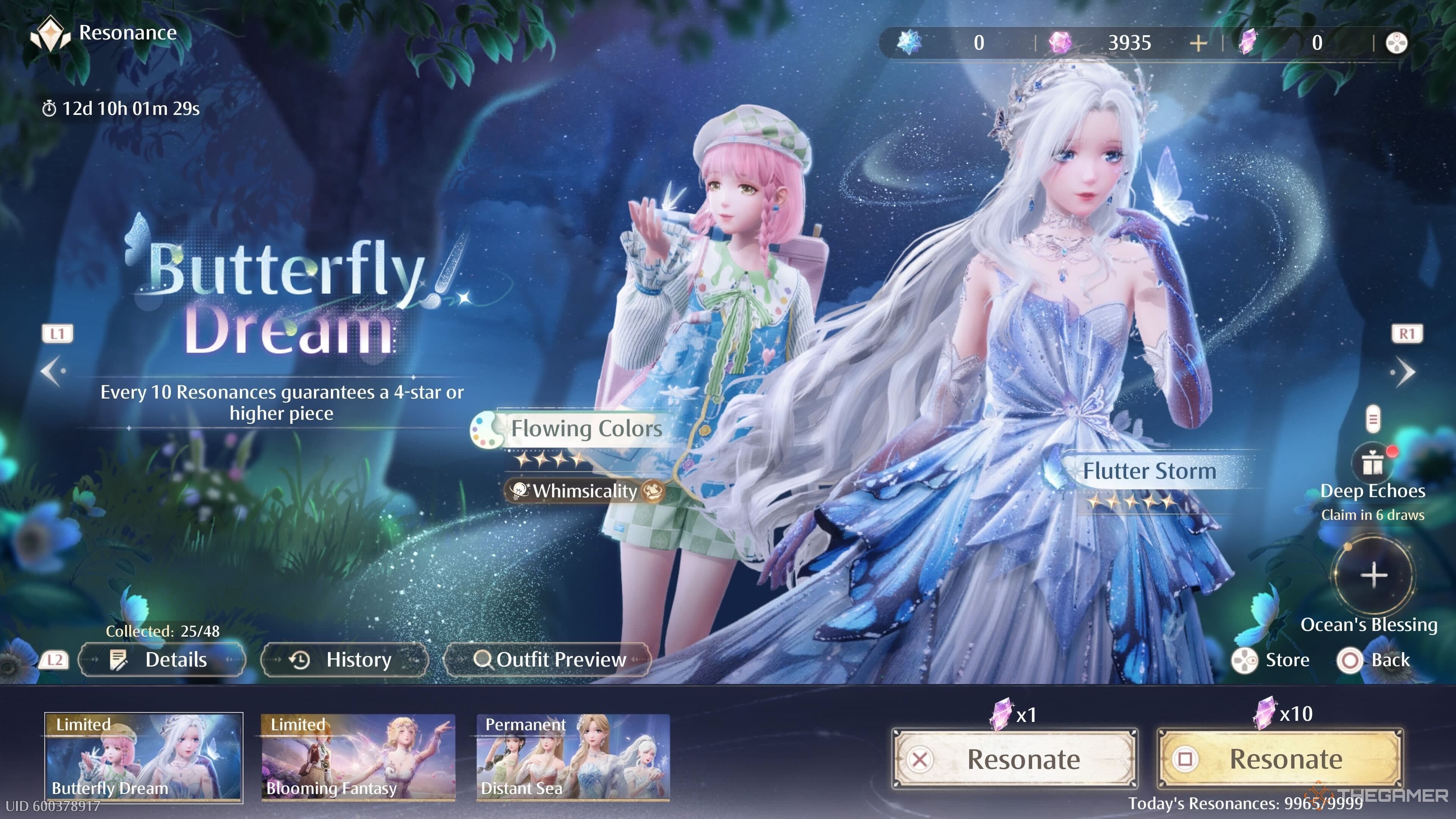 The Butterfly Dream Resonance banner in Infinity Nikki.