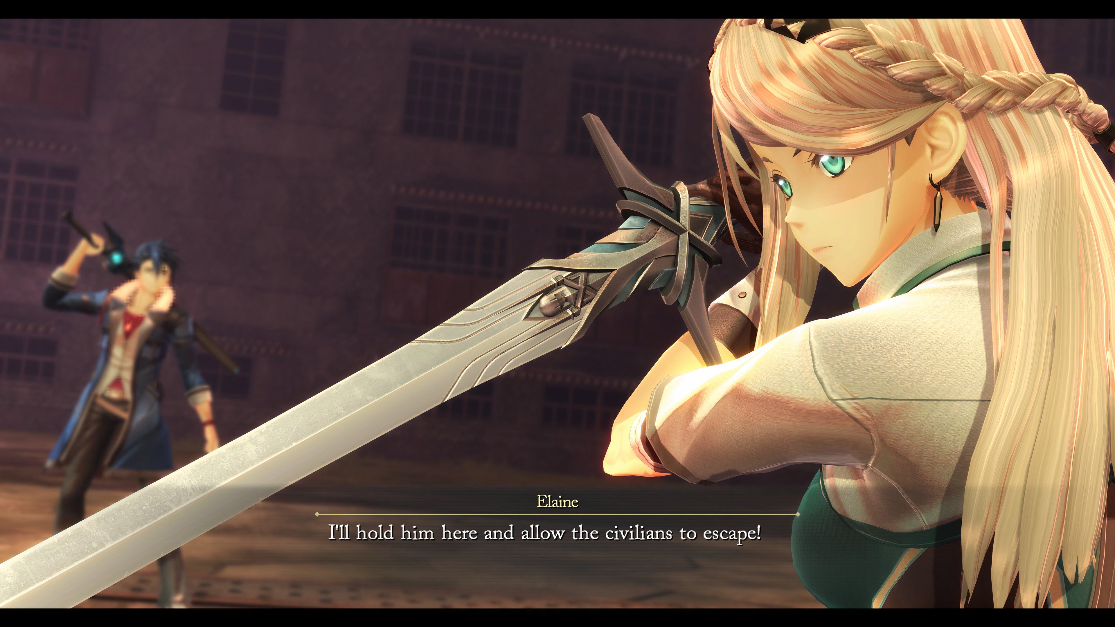 Trails Through Daybreak screenshot of a woman wielding a sword