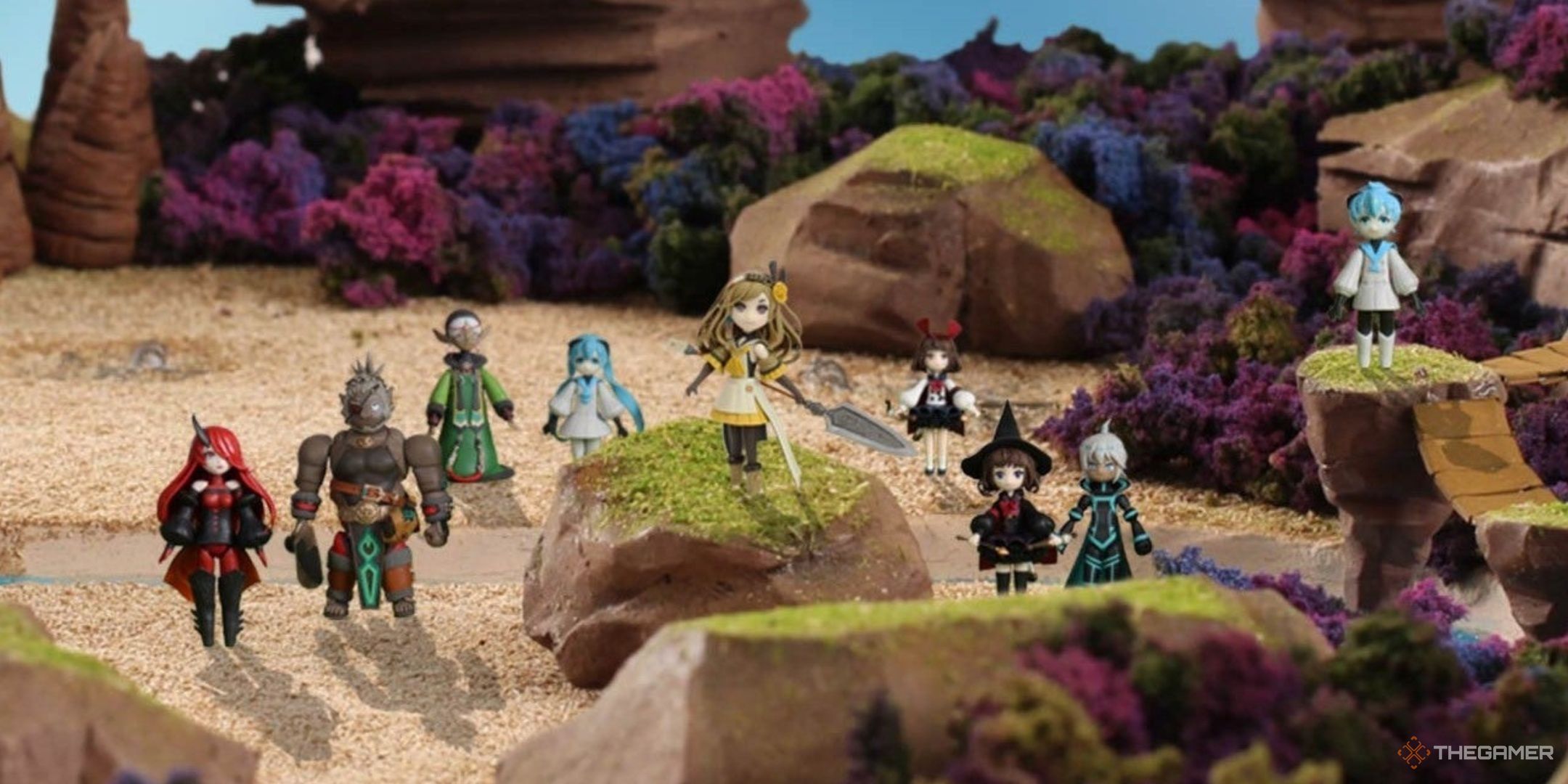 terra wars characters in a diorama background.