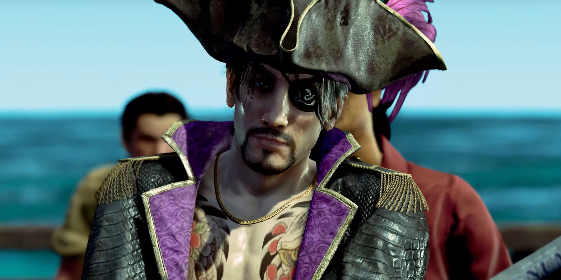 Majima in a pirate uniform in Like a Dragon: Pirate Yakuza in Hawaii.