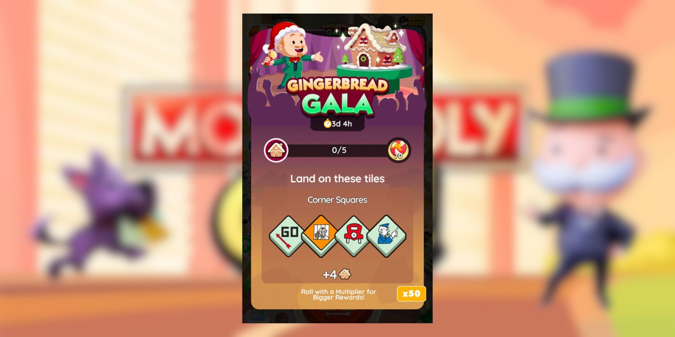 gingerbread gala monopoly go