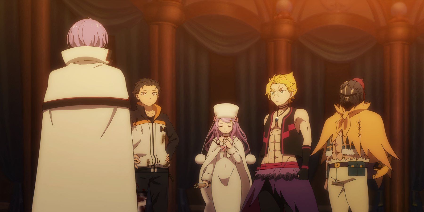 Julius, Subaru, Anastasia, Garfiel, and Al all meeting together in Re:Zero