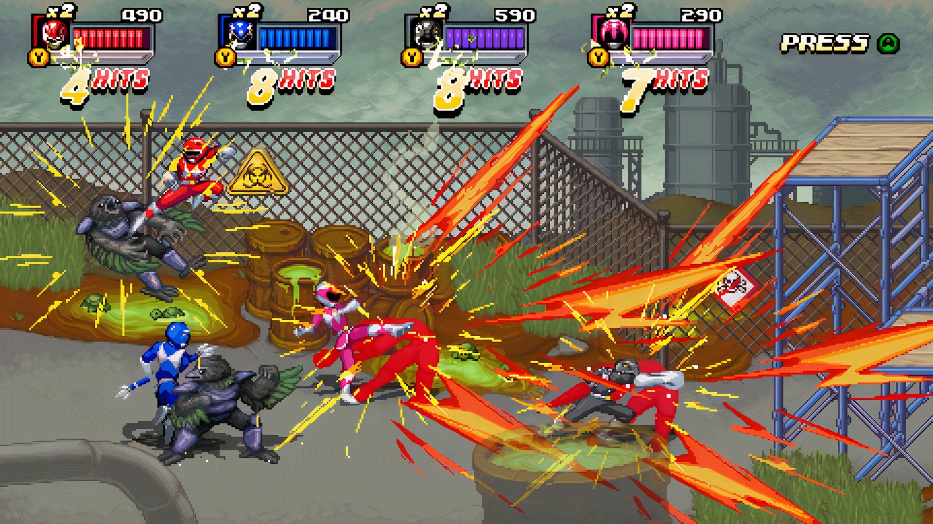 A full-screen fight in Power Rangers: Rita's Rewind.