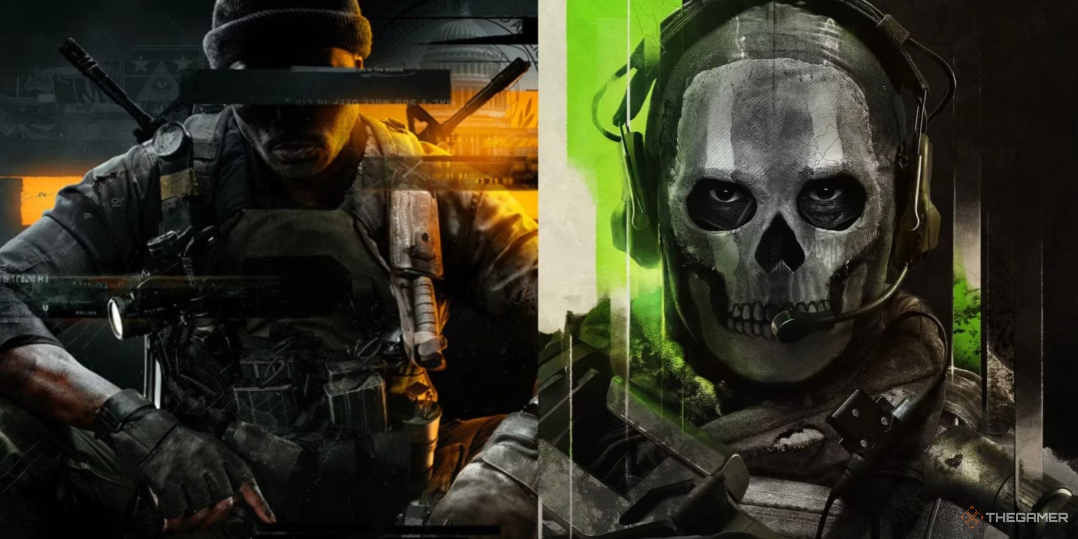 Featured image, Call of Duty, Black Ops 6 Cover character and Modern Warefare Cover character, ghost via Activision