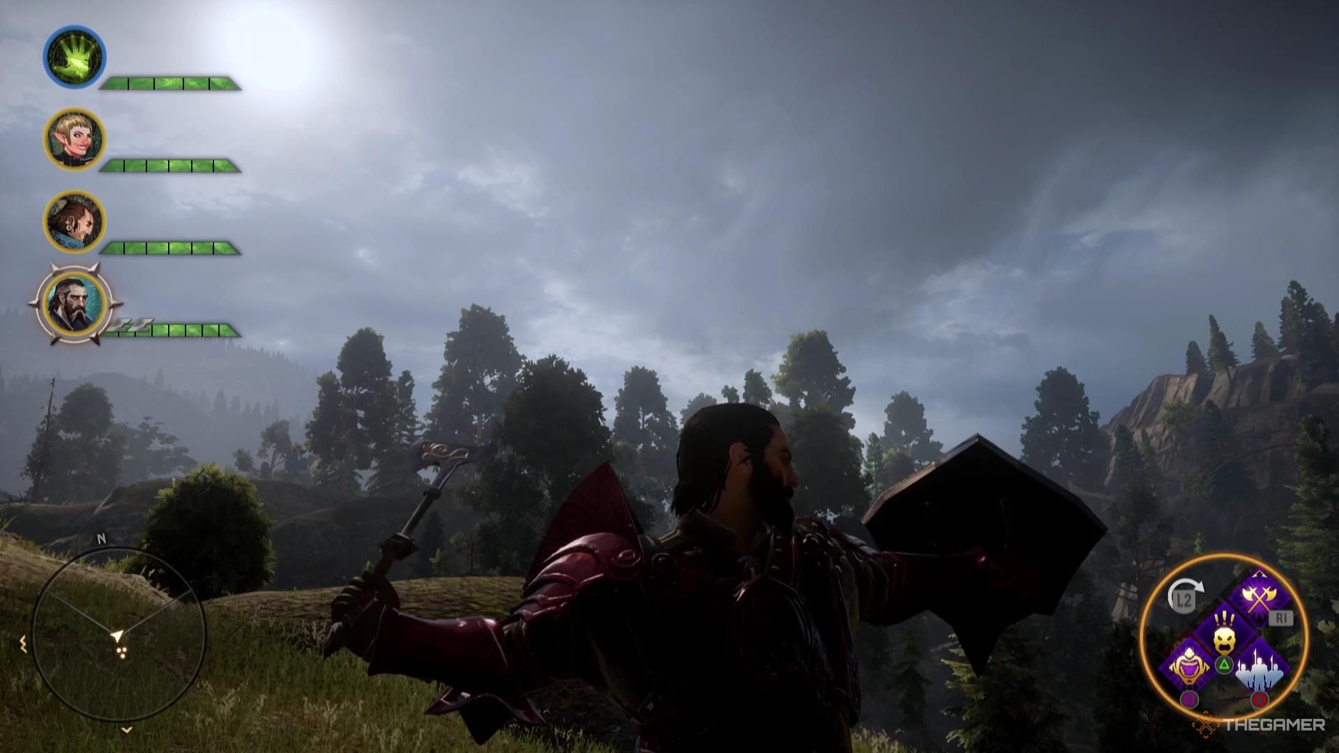 Blackwall swings his axe in Dragon Age: Inquisition.