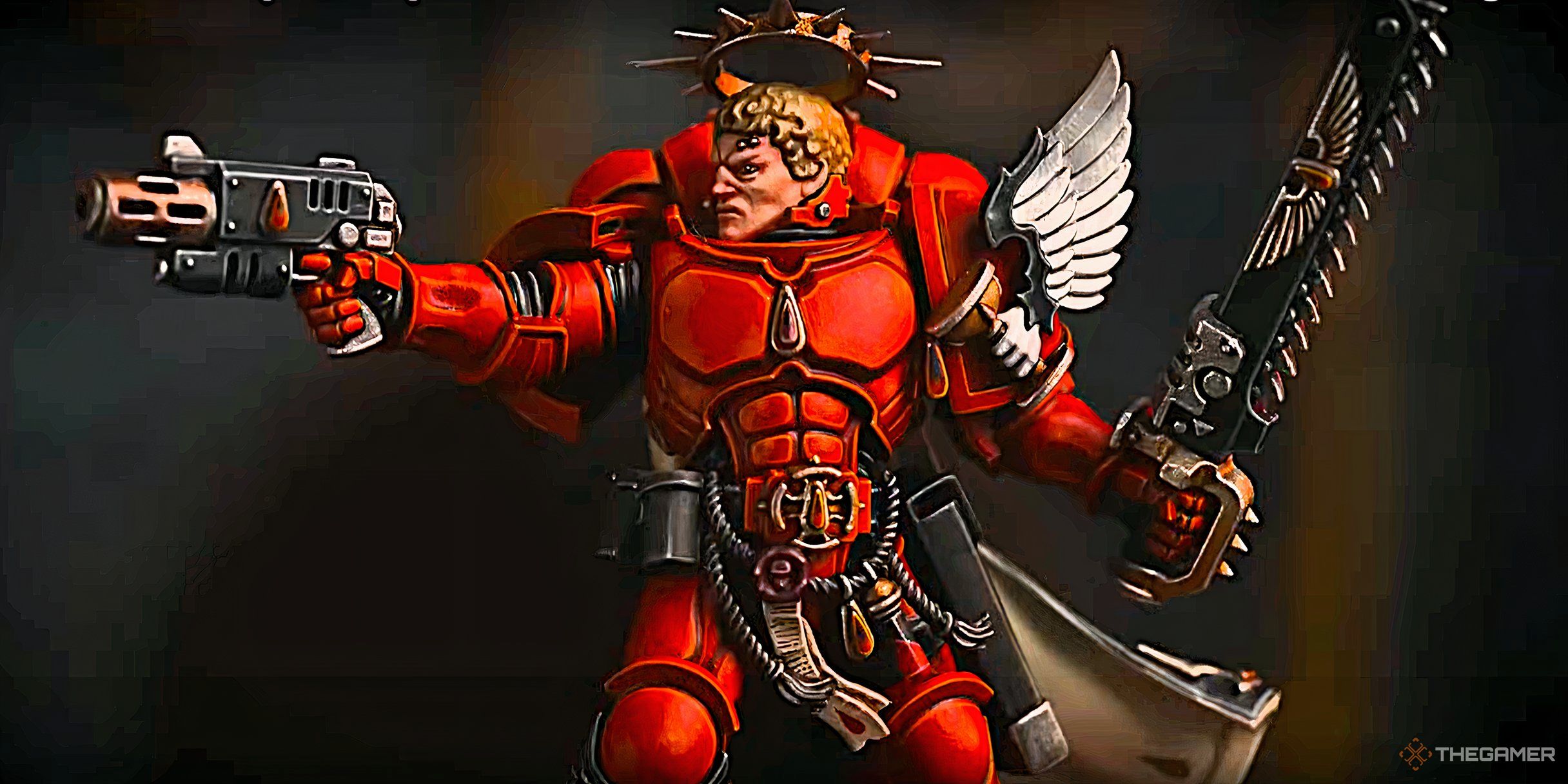 A Blood Angels Captain from Warhammer 40,000 tabletop.