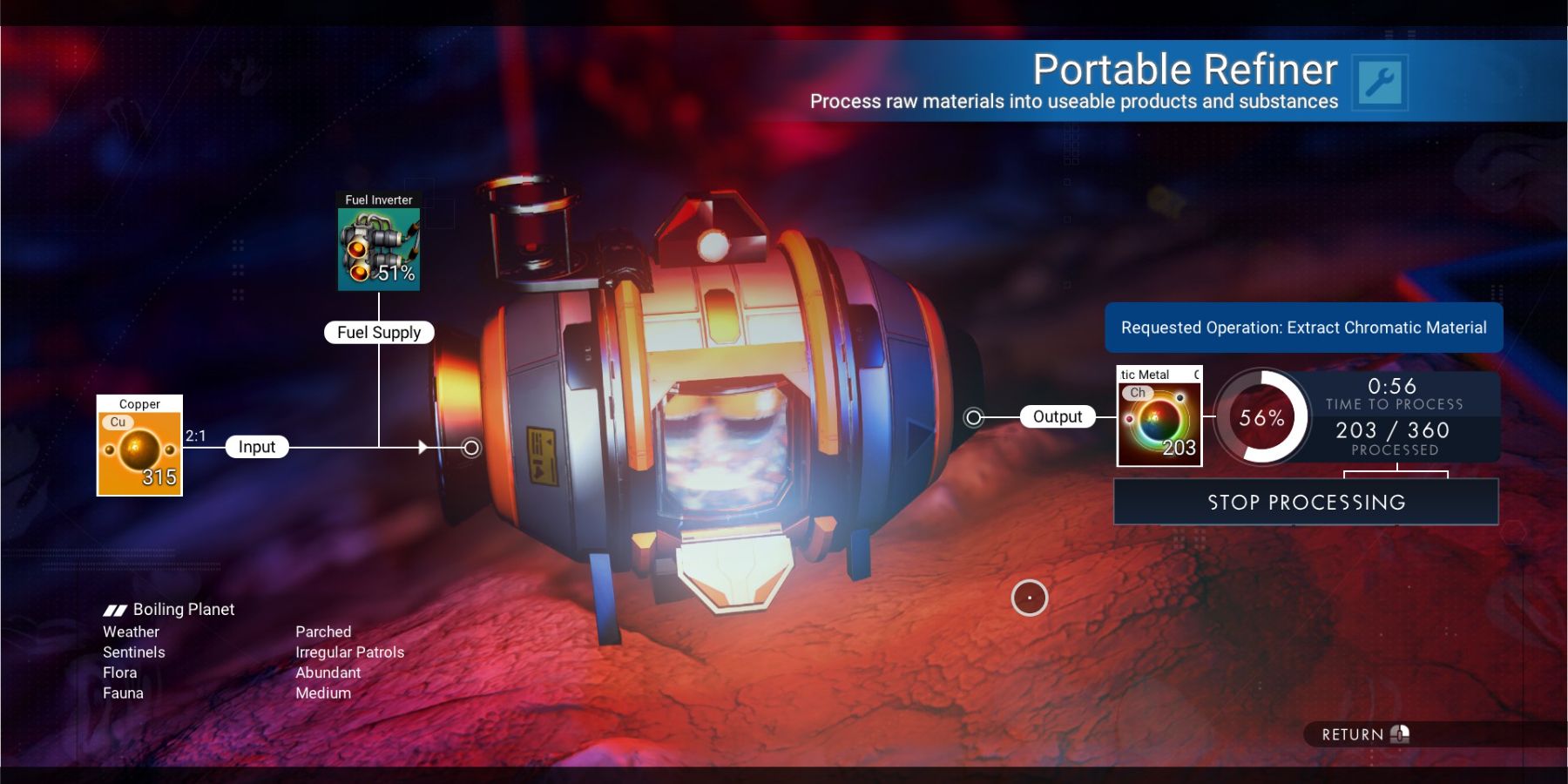 No Man's Sky Crafting Chromatic Metal