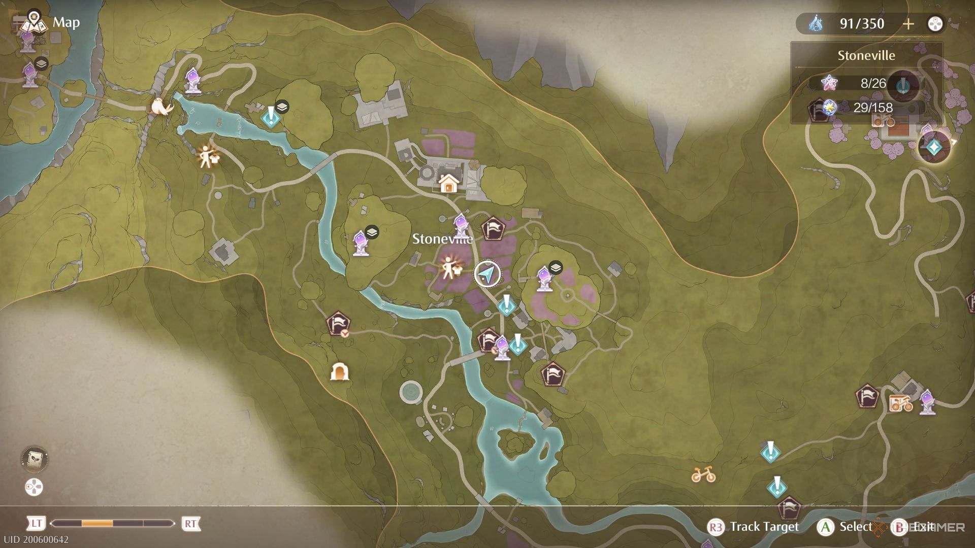 The location for Scarf Worms is shown in the map in Stoneville.