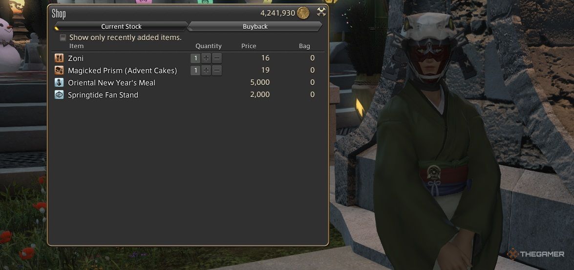 Heavensturn NPC wares in Final Fantasy 14.