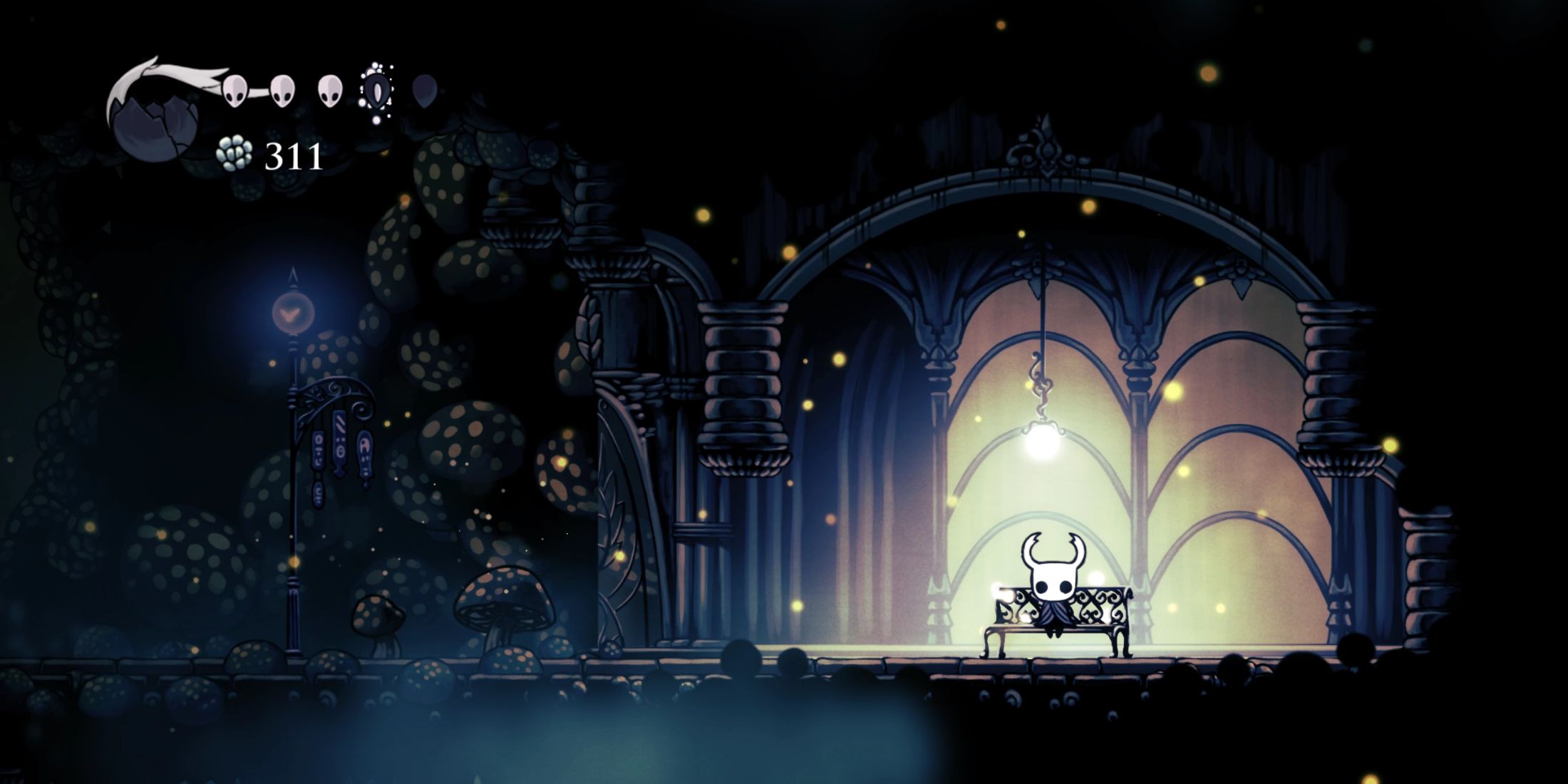 Hollow Knight  - Mantis Village Entrance Bench