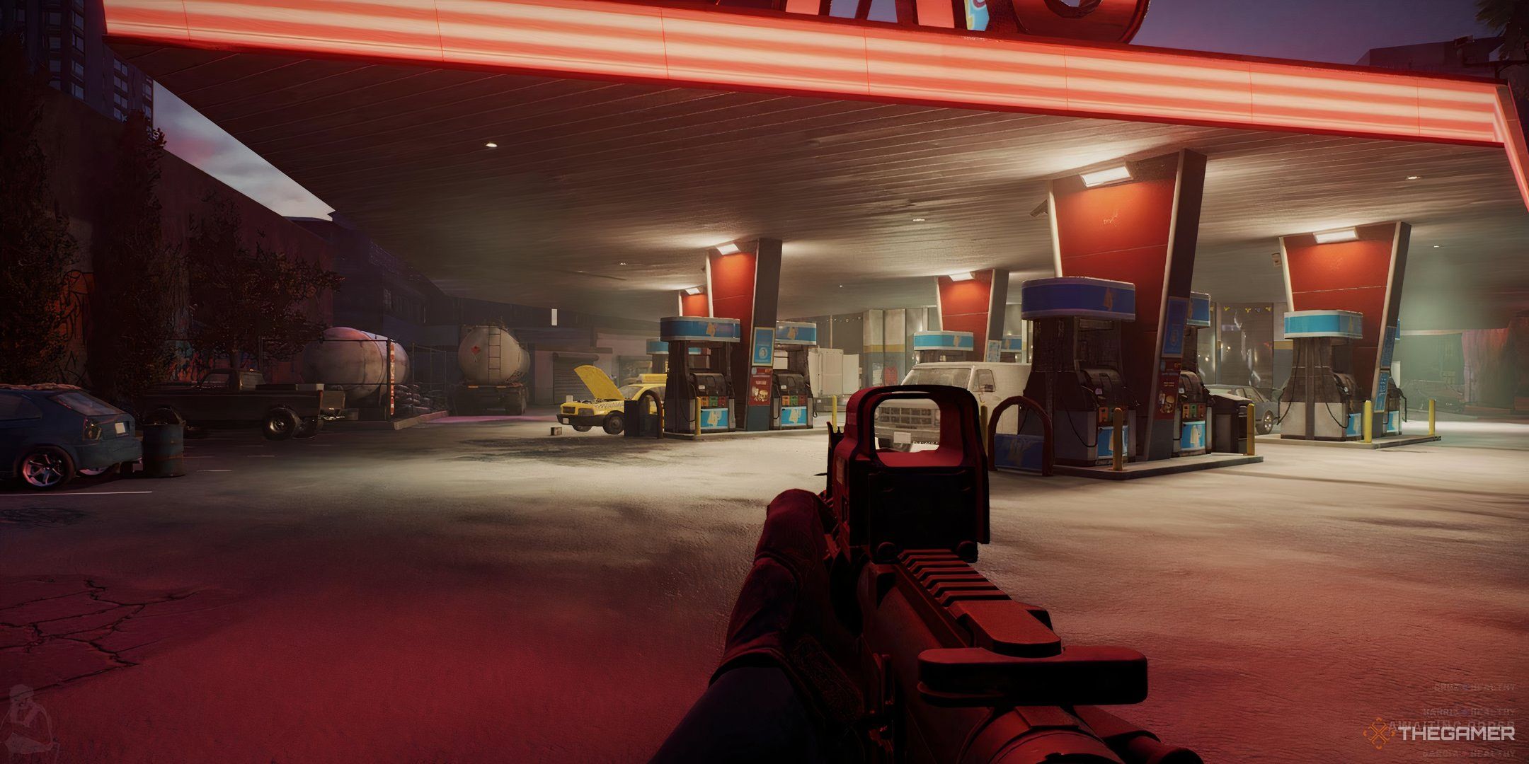 A player standing idle while holding a gun in Ready or Not.