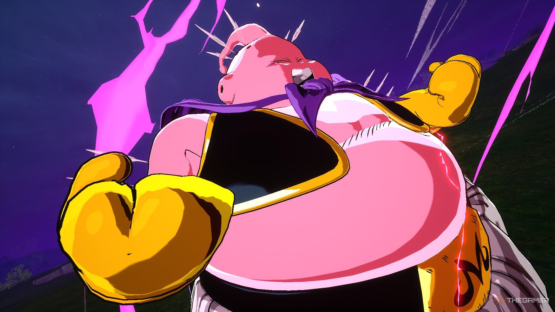 Dragon Ball Sparking Zero image showing Majin Buu angry.