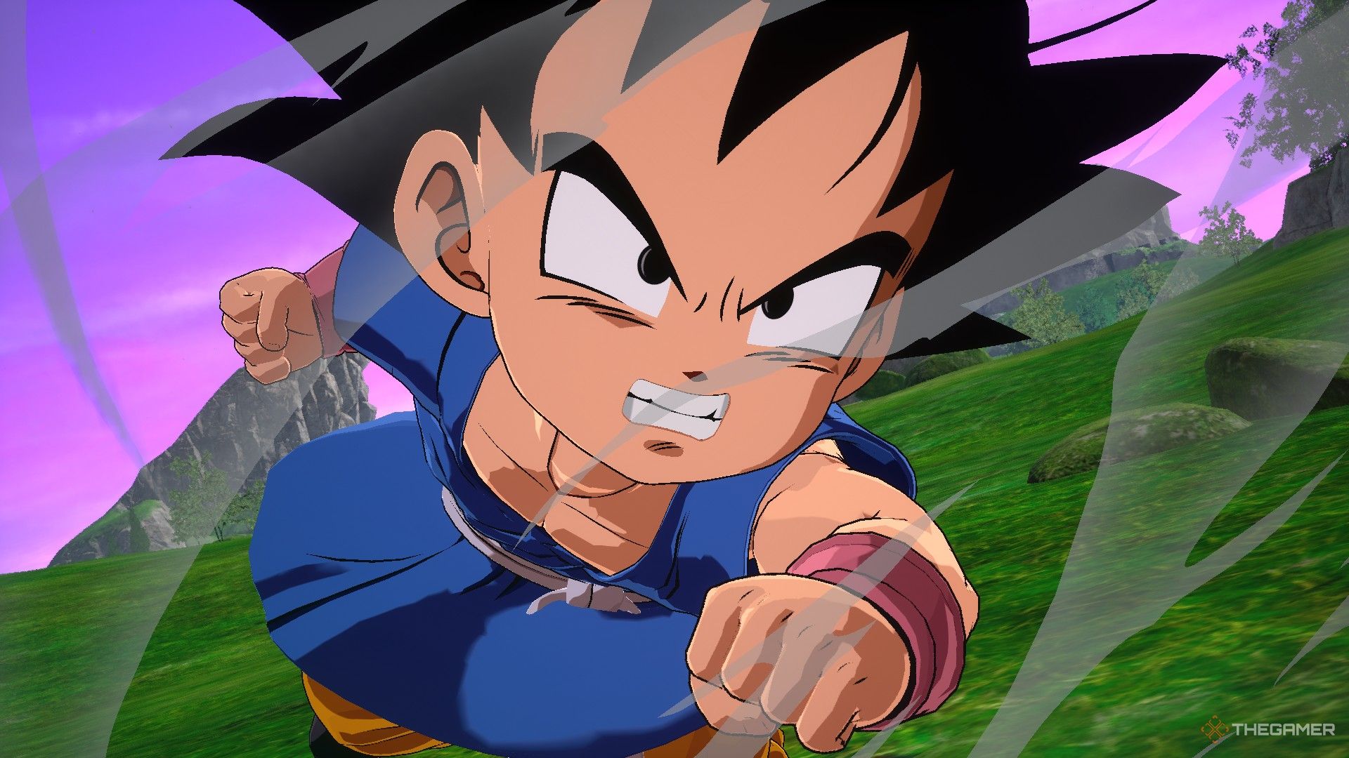 Dragon Ball Sparking Zero image showing Goku from GT rushing forward.